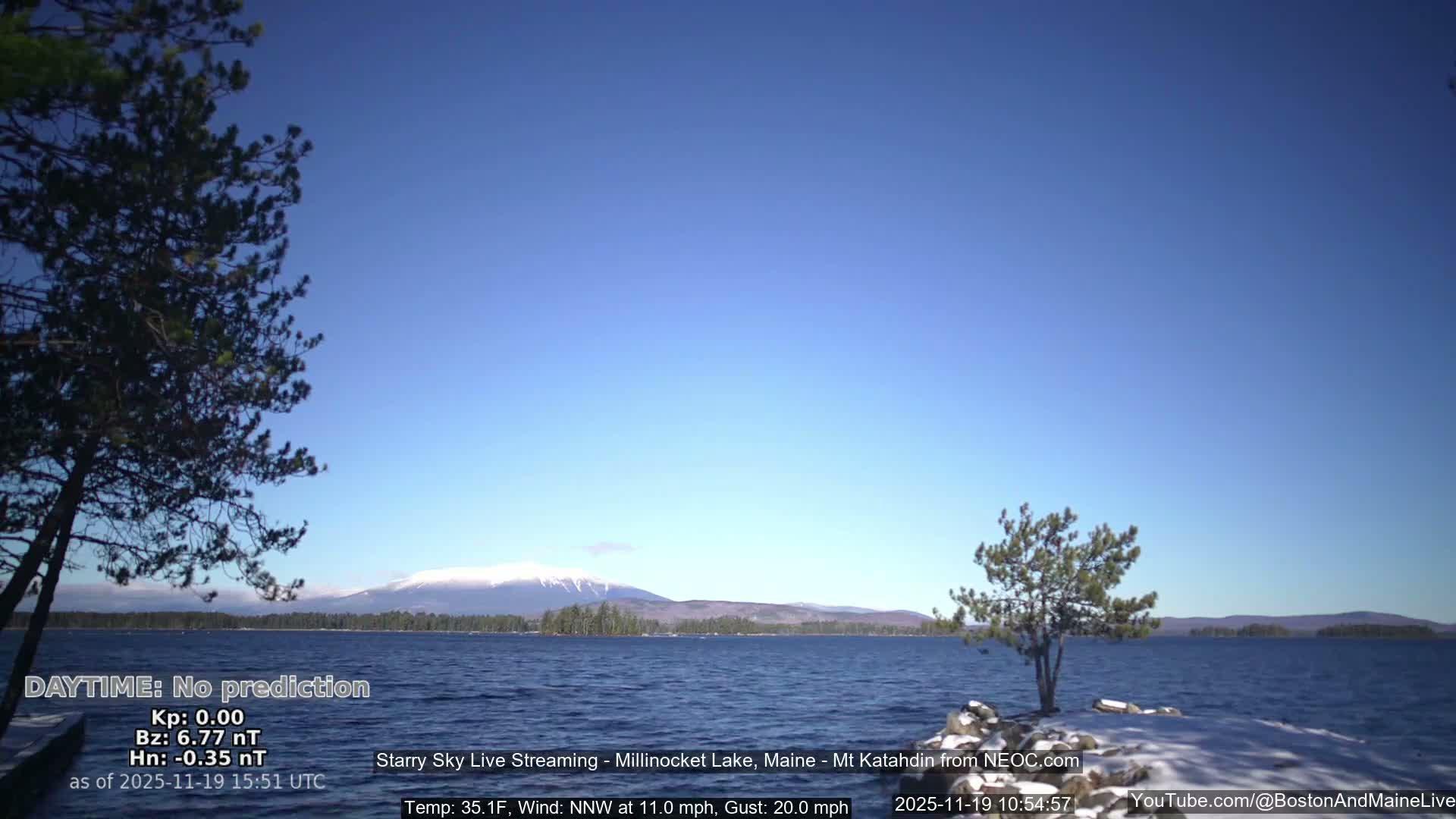 Millinocket Lake, Stars, Aurora, Meteors Live Cam  from Mt Katahdin -  Maine  USA