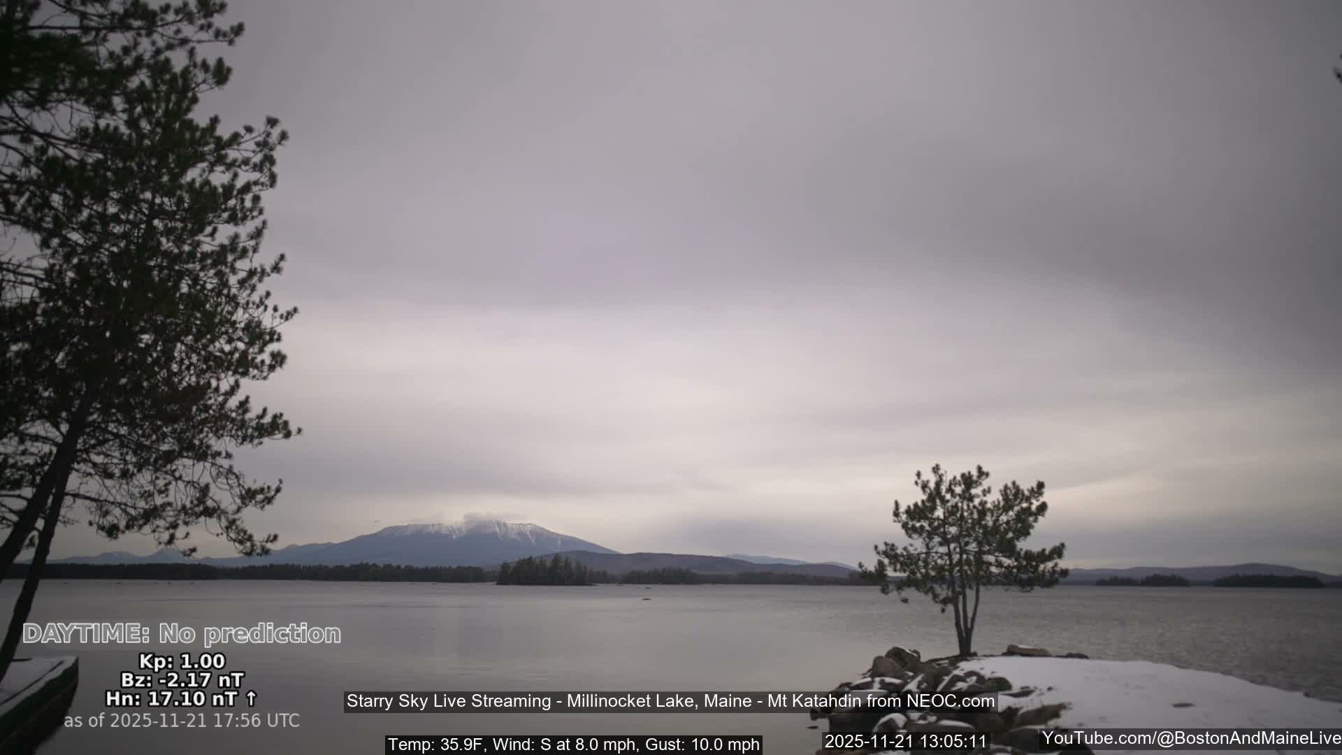 Millinocket Lake, Stars, Aurora, Meteors Live Cam  from Mt Katahdin -  Maine  USA