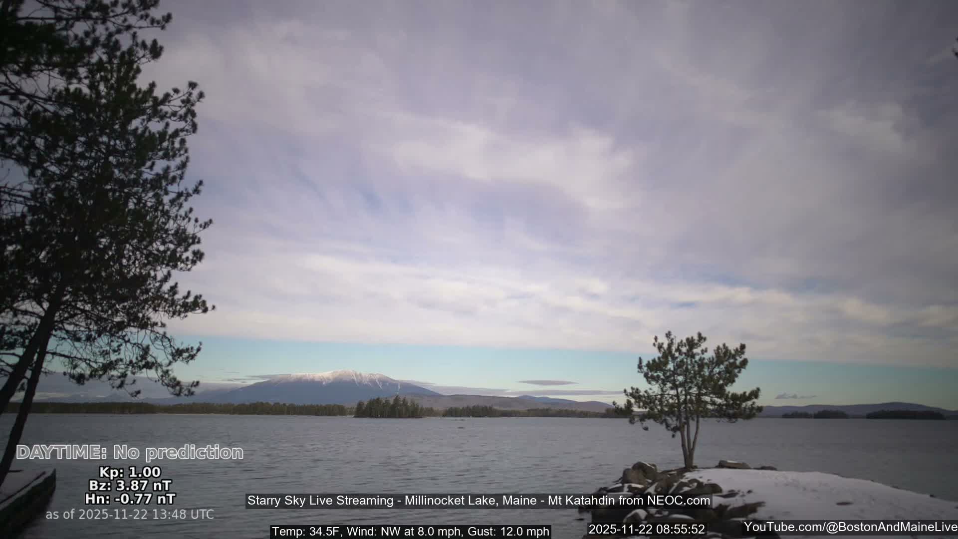 Millinocket Lake, Stars, Aurora, Meteors Live Cam  from Mt Katahdin -  Maine  USA