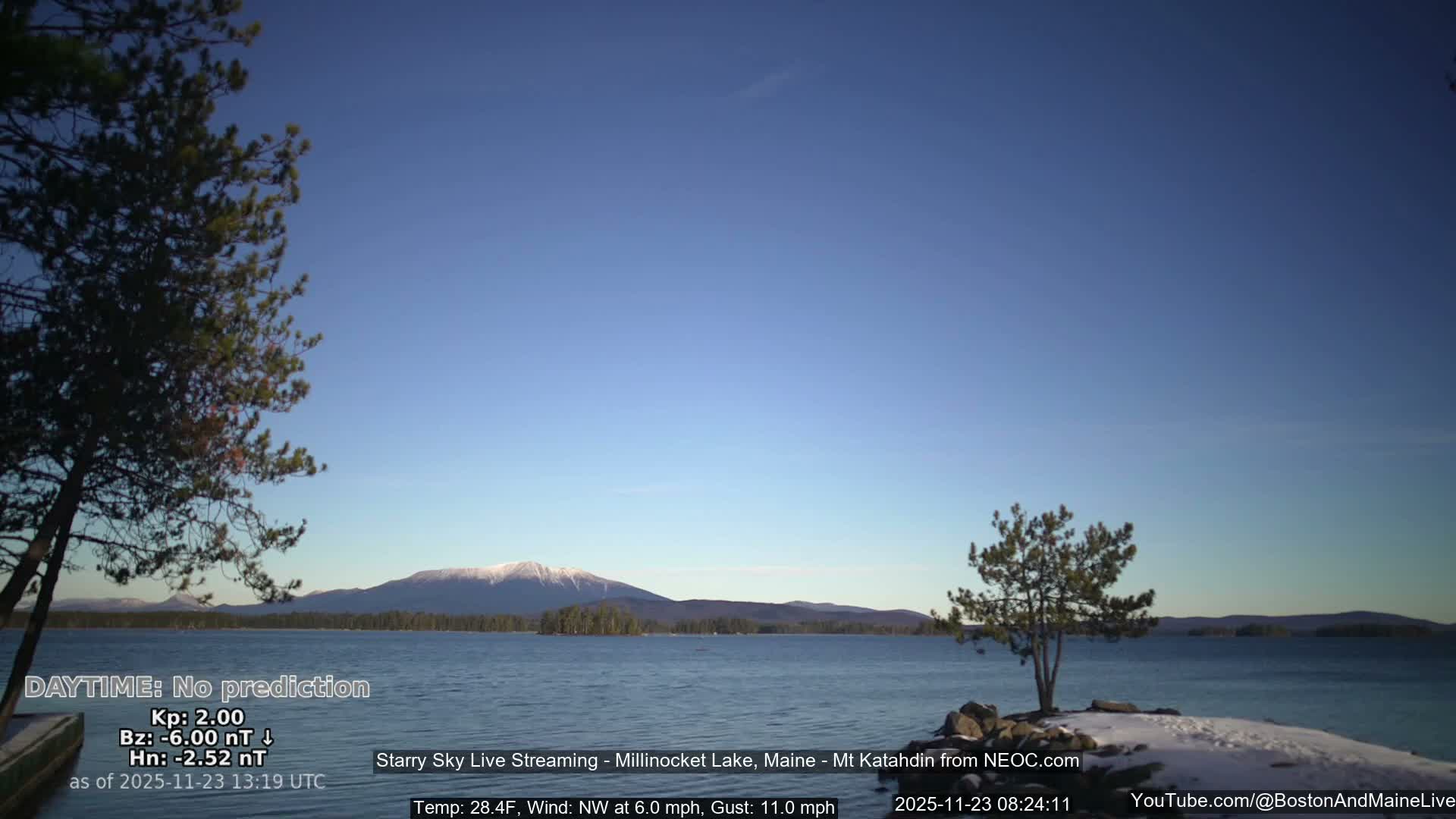 Millinocket Lake, Stars, Aurora, Meteors Live Cam  from Mt Katahdin -  Maine  USA
