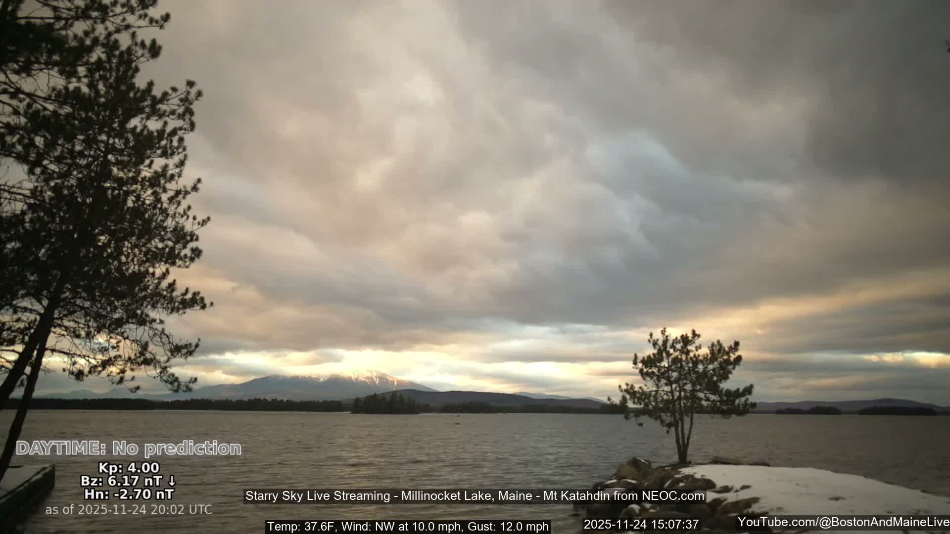 Millinocket Lake, Stars, Aurora, Meteors Live Cam  from Mt Katahdin -  Maine  USA