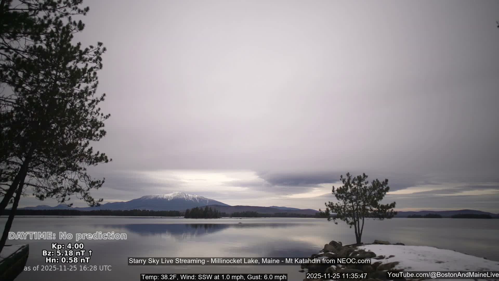 Millinocket Lake, Stars, Aurora, Meteors Live Cam  from Mt Katahdin -  Maine  USA