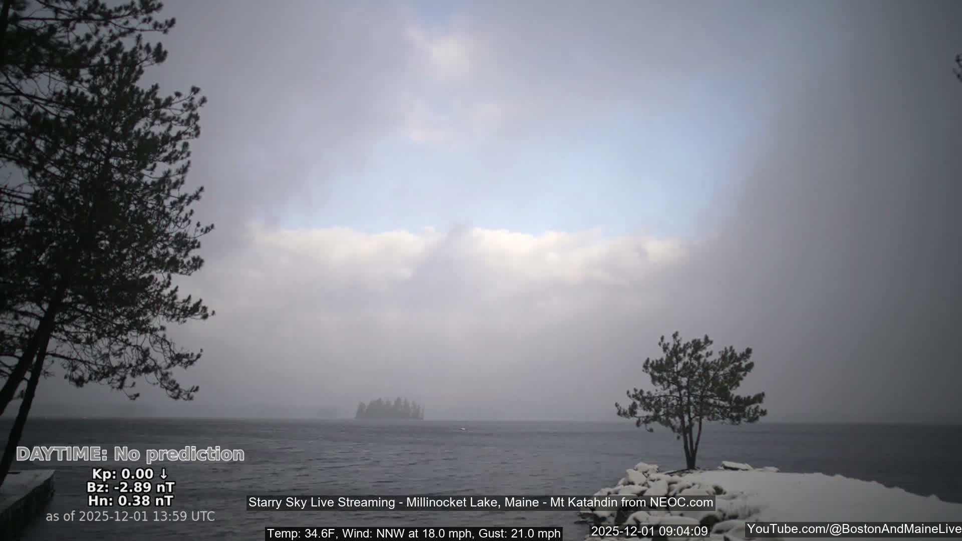 Millinocket Lake, Stars, Aurora, Meteors Live Cam  from Mt Katahdin -  Maine  USA