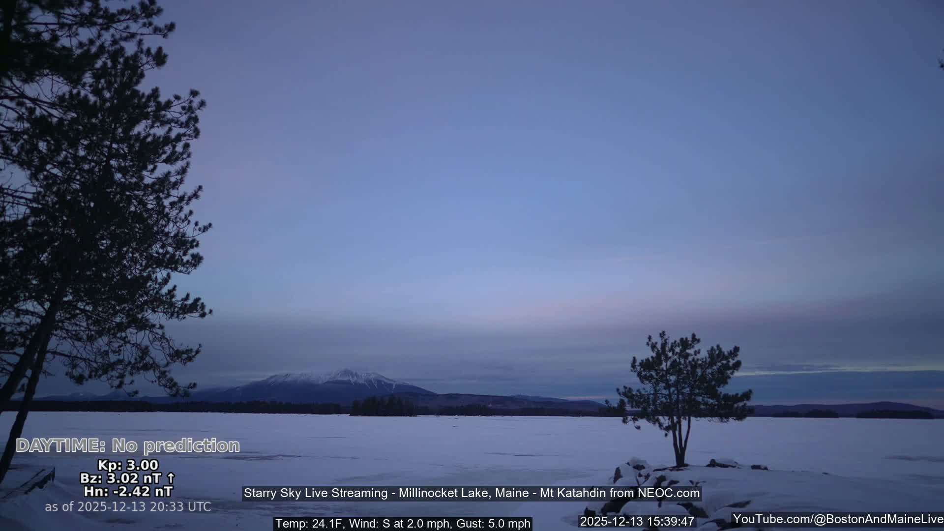 Millinocket Lake, Stars, Aurora, Meteors Live Cam  from Mt Katahdin -  Maine  USA