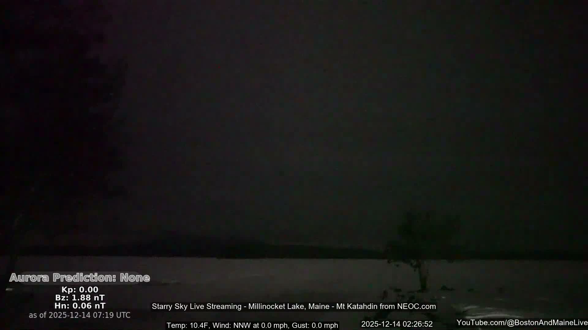 Millinocket Lake, Stars, Aurora, Meteors Live Cam  from Mt Katahdin -  Maine  USA