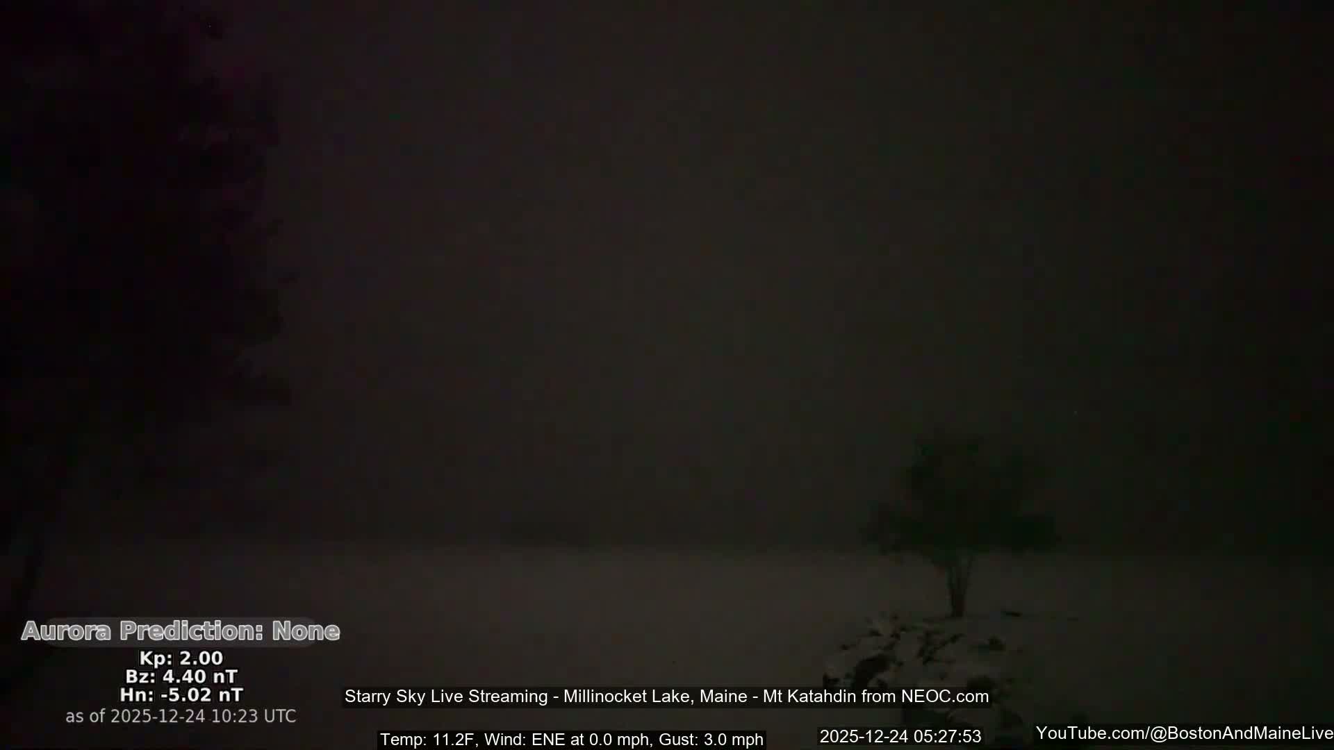 Millinocket Lake, Stars, Aurora, Meteors Live Cam  from Mt Katahdin -  Maine  USA