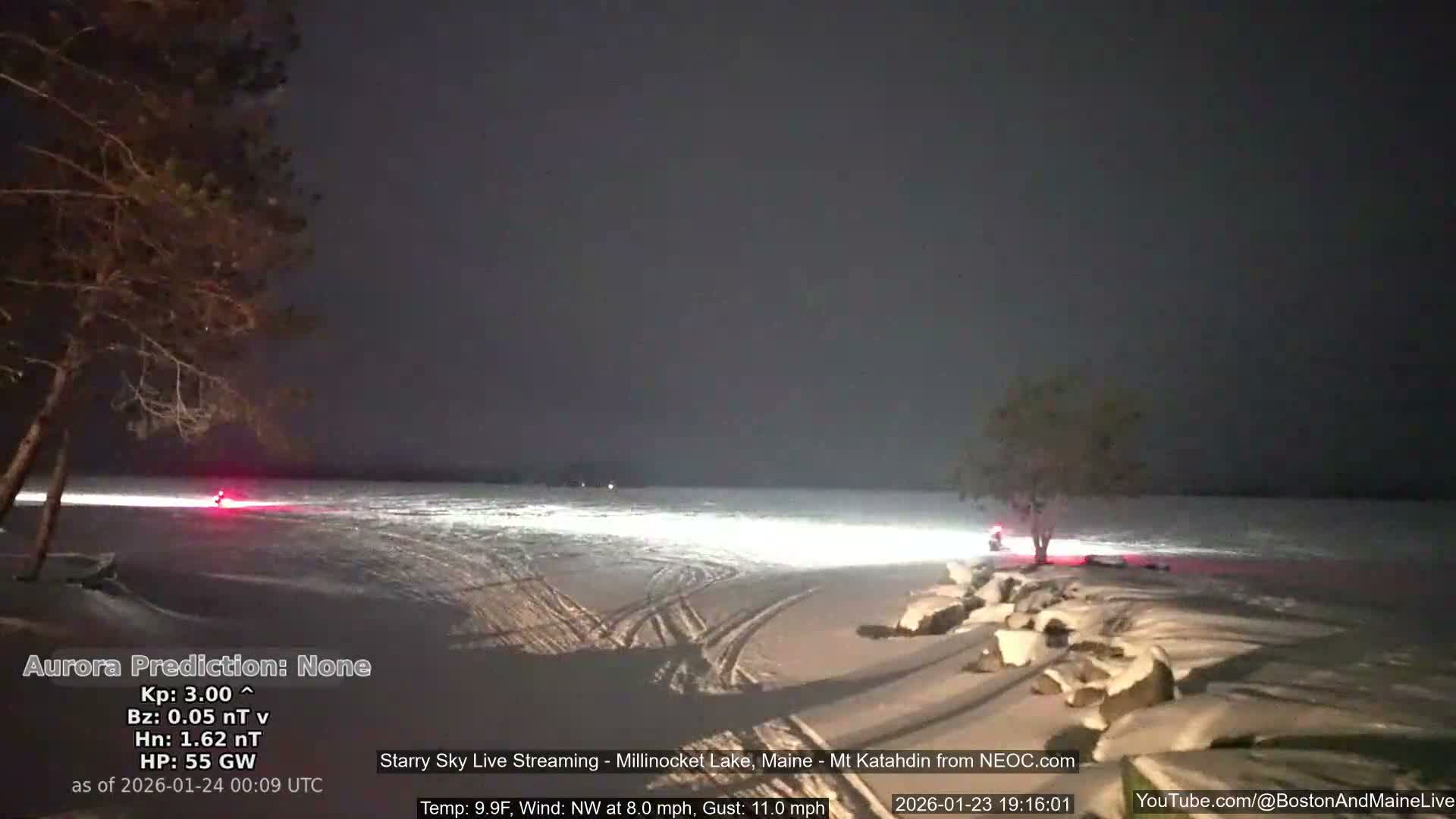 Millinocket Lake, Stars, Aurora, Meteors Live Cam  from Mt Katahdin -  Maine  USA