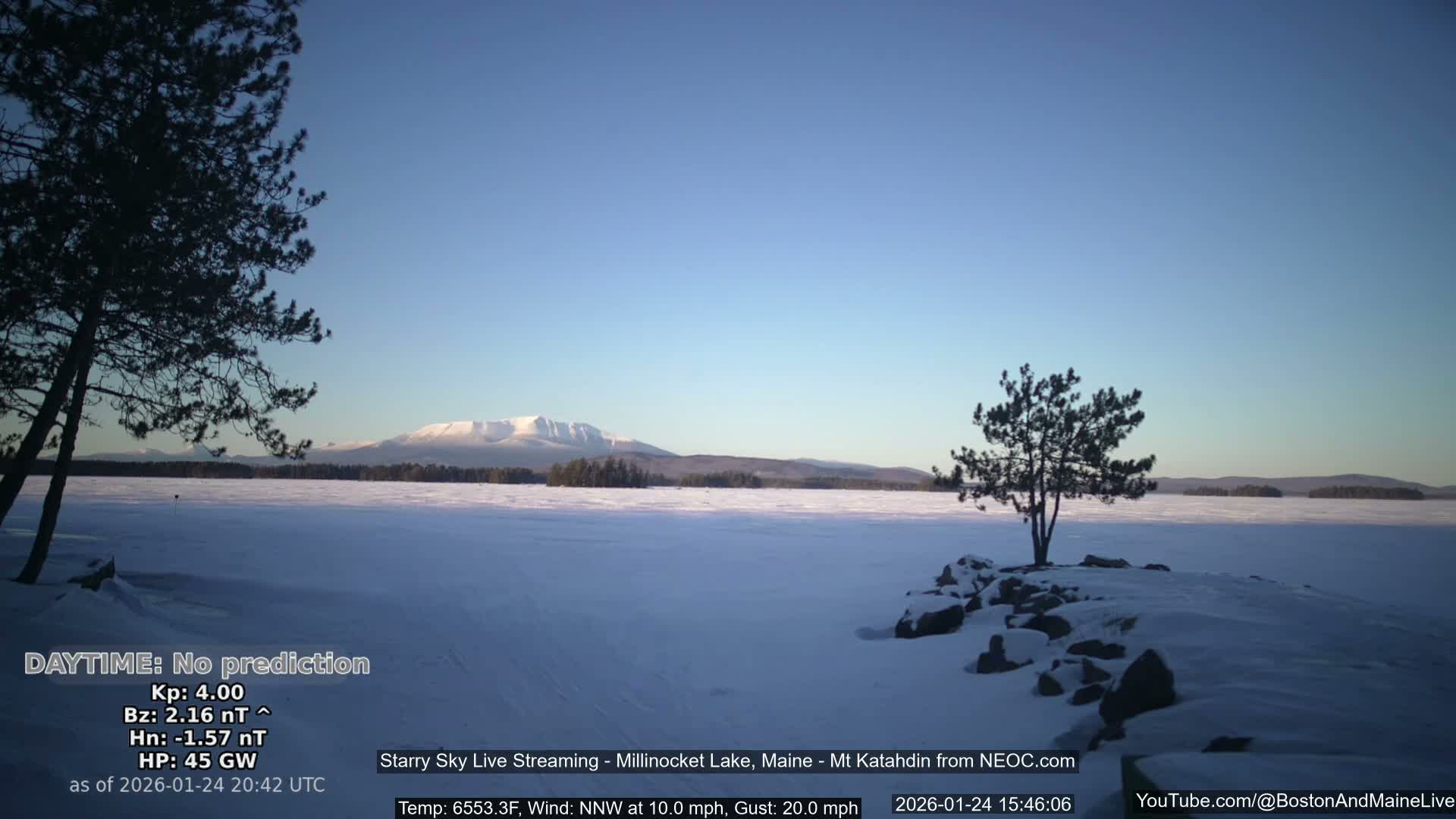 Millinocket Lake, Stars, Aurora, Meteors Live Cam  from Mt Katahdin -  Maine  USA
