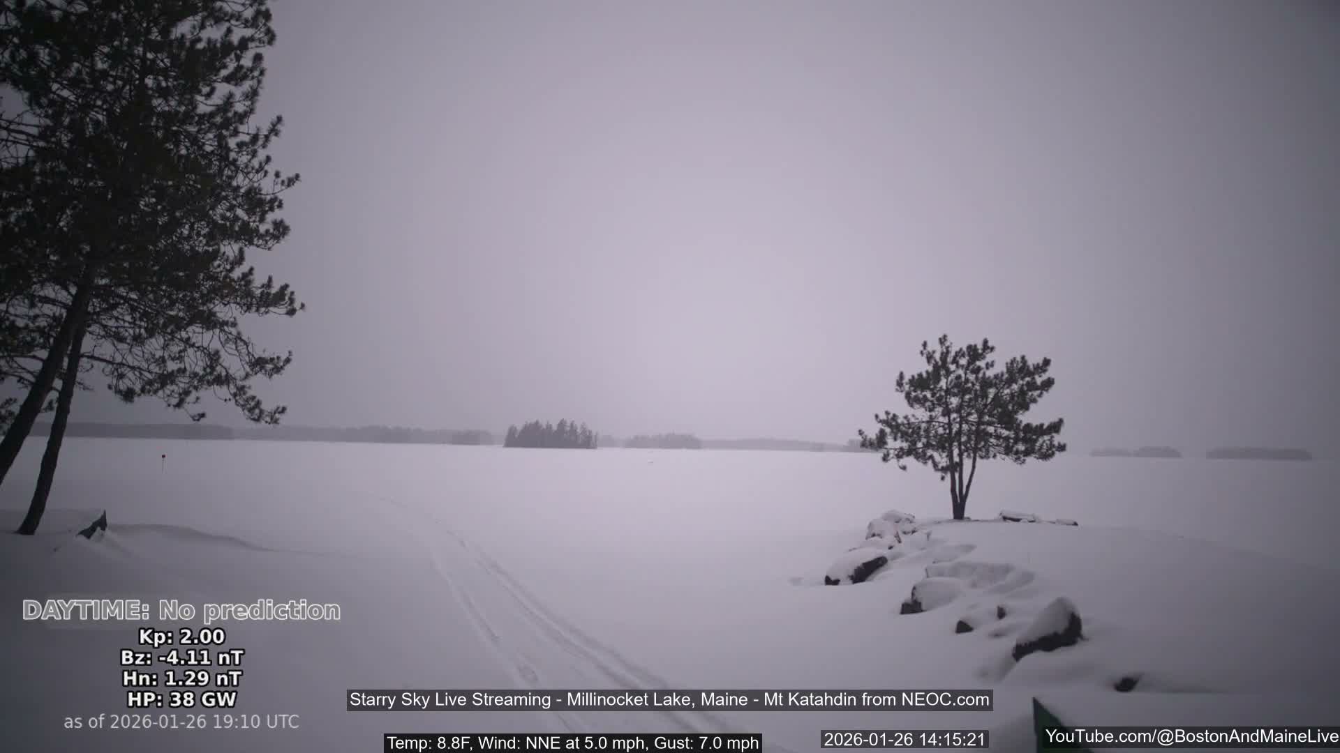 Millinocket Lake, Stars, Aurora, Meteors Live Cam  from Mt Katahdin -  Maine  USA