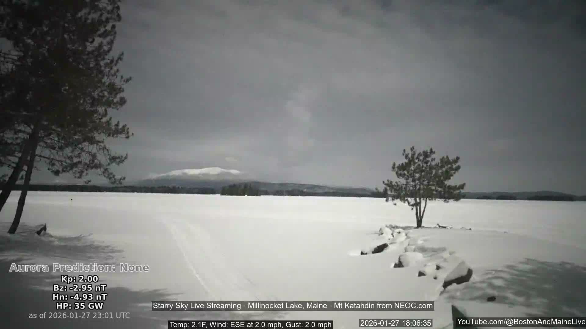 Millinocket Lake, Stars, Aurora, Meteors Live Cam  from Mt Katahdin -  Maine  USA