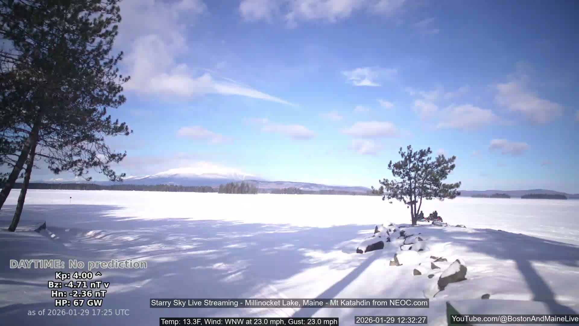 Millinocket Lake, Stars, Aurora, Meteors Live Cam  from Mt Katahdin -  Maine  USA
