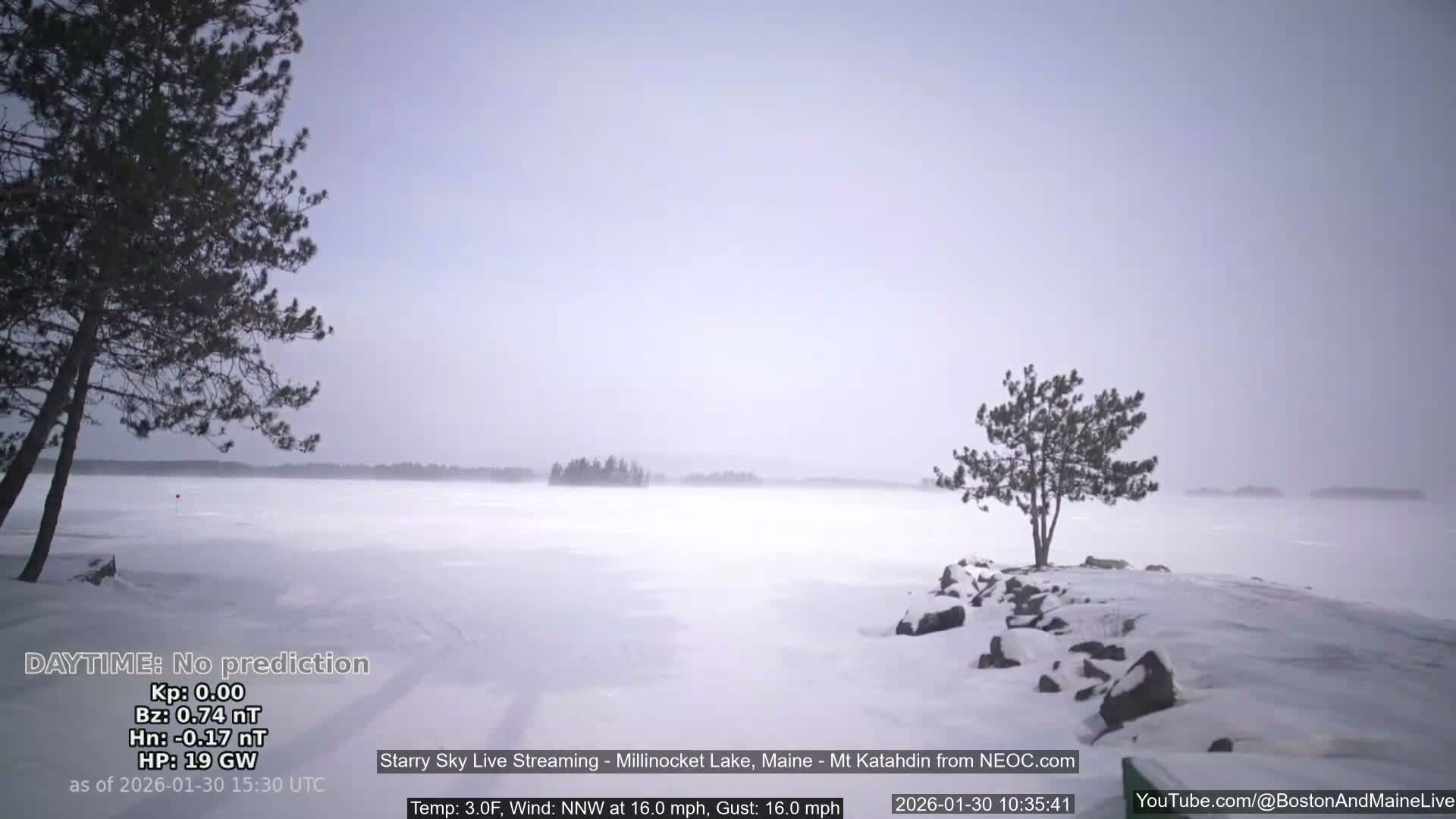 Millinocket Lake, Stars, Aurora, Meteors Live Cam  from Mt Katahdin -  Maine  USA