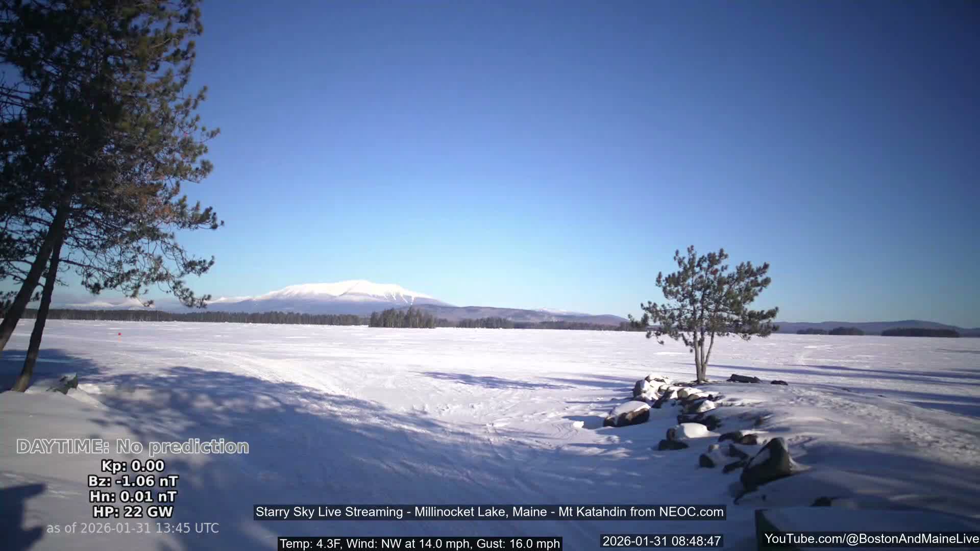 Millinocket Lake, Stars, Aurora, Meteors Live Cam  from Mt Katahdin -  Maine  USA