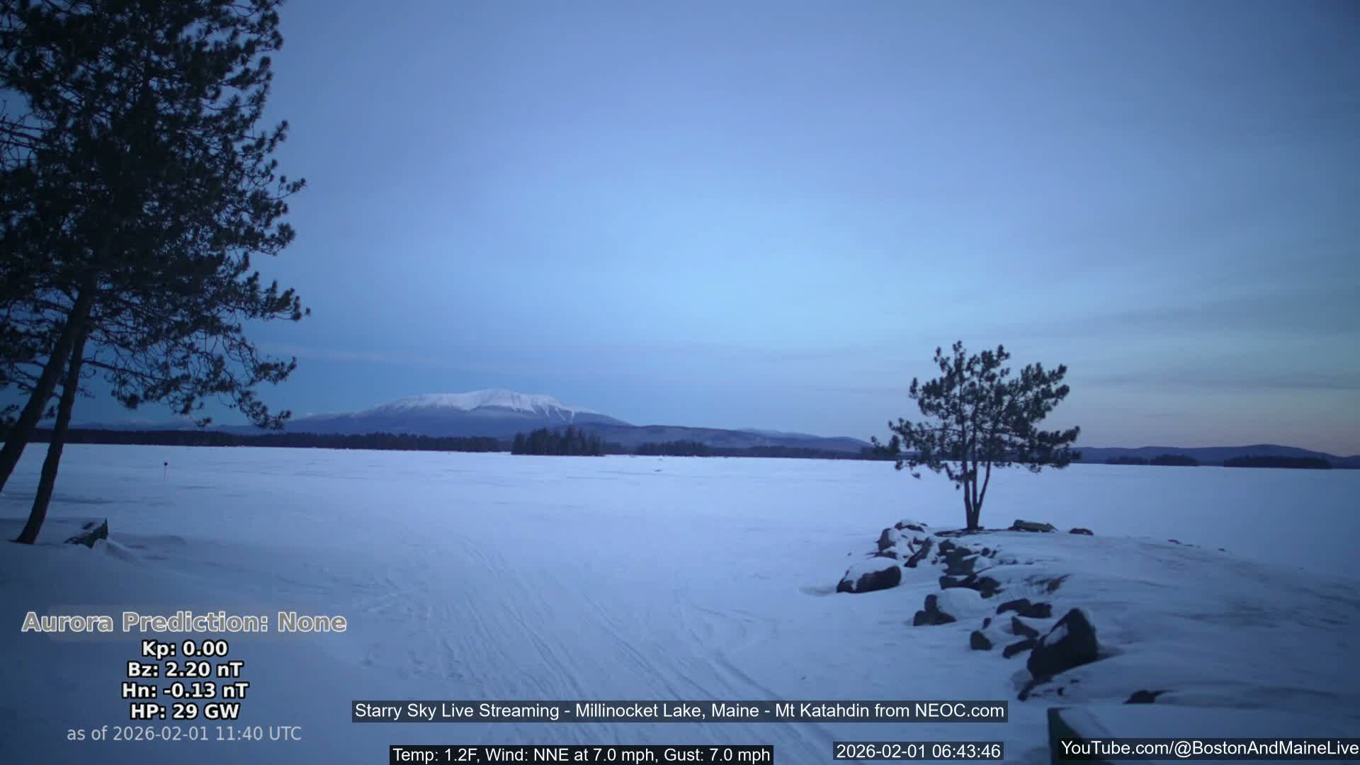 Millinocket Lake, Stars, Aurora, Meteors Live Cam  from Mt Katahdin -  Maine  USA