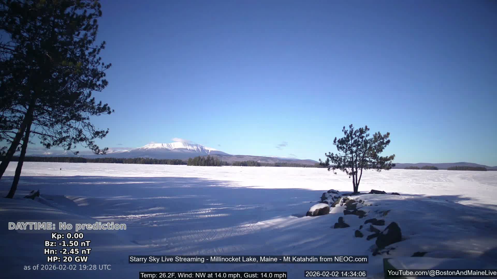 Millinocket Lake, Stars, Aurora, Meteors Live Cam  from Mt Katahdin -  Maine  USA