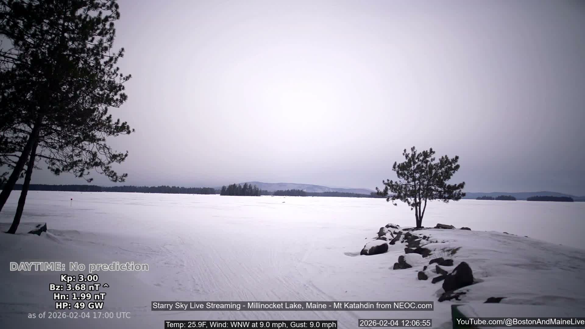 Millinocket Lake, Stars, Aurora, Meteors Live Cam  from Mt Katahdin -  Maine  USA