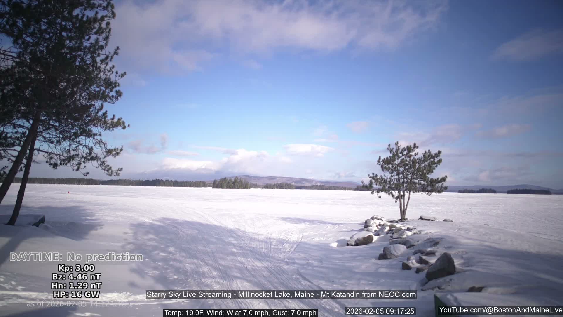 Millinocket Lake, Stars, Aurora, Meteors Live Cam  from Mt Katahdin -  Maine  USA