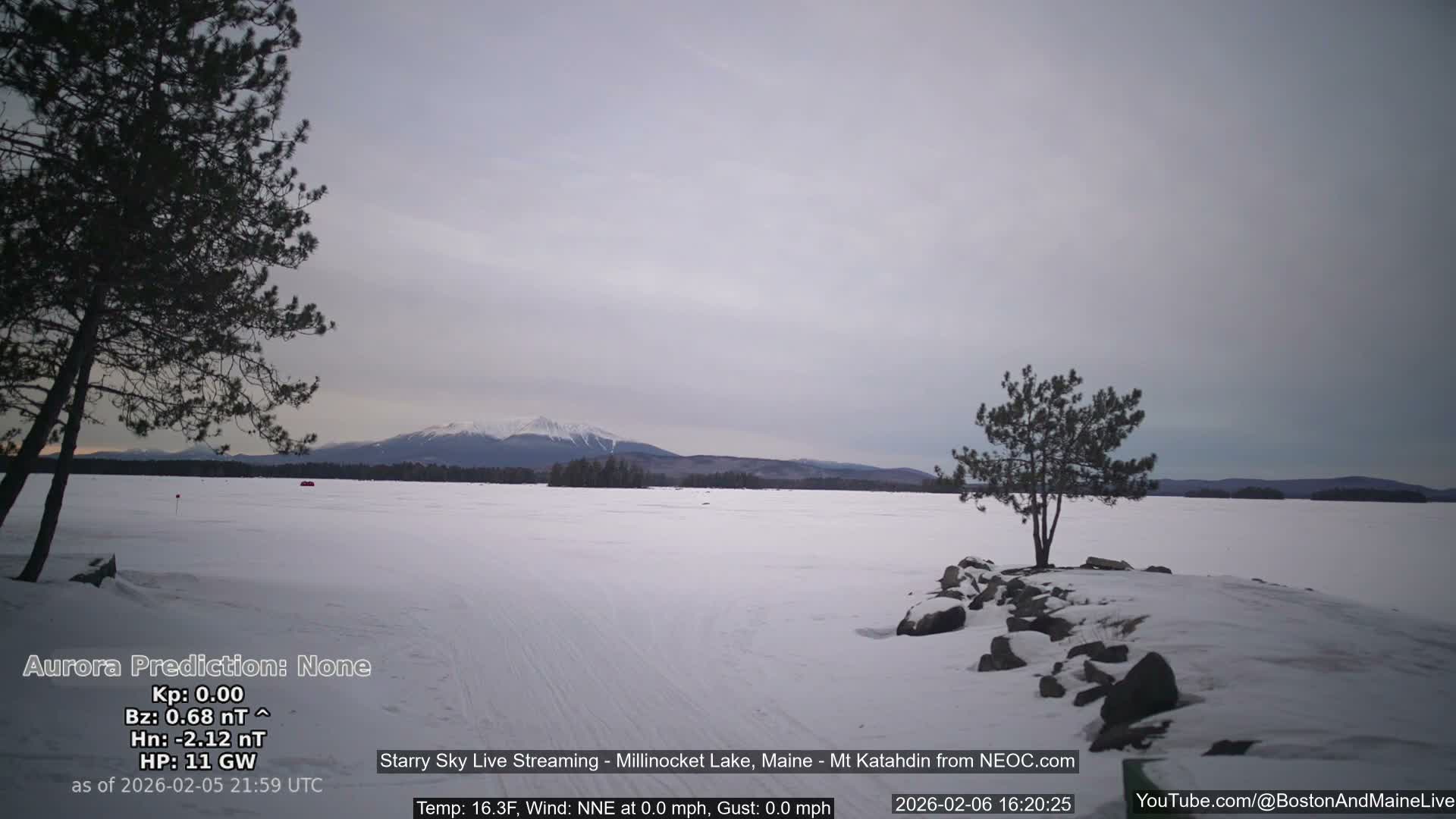 Millinocket Lake, Stars, Aurora, Meteors Live Cam  from Mt Katahdin -  Maine  USA