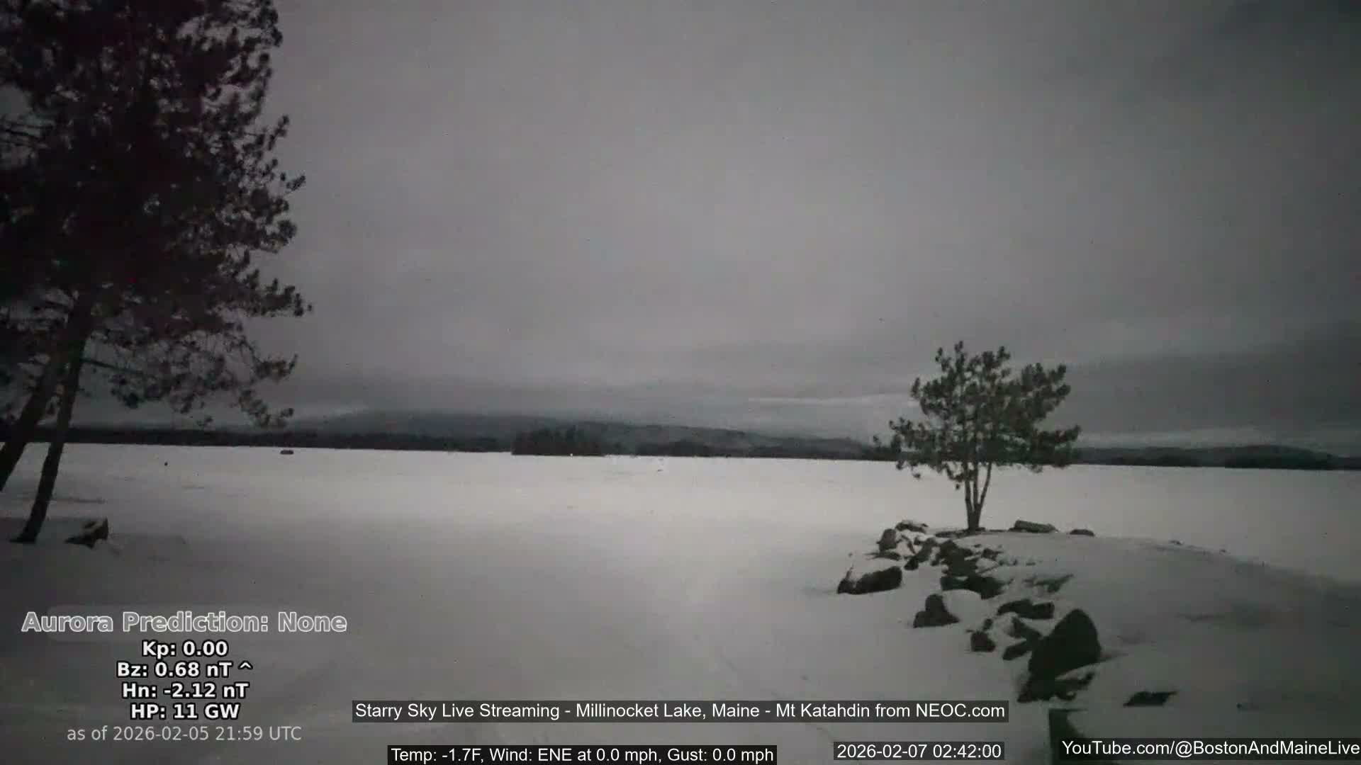 Millinocket Lake, Stars, Aurora, Meteors Live Cam  from Mt Katahdin -  Maine  USA