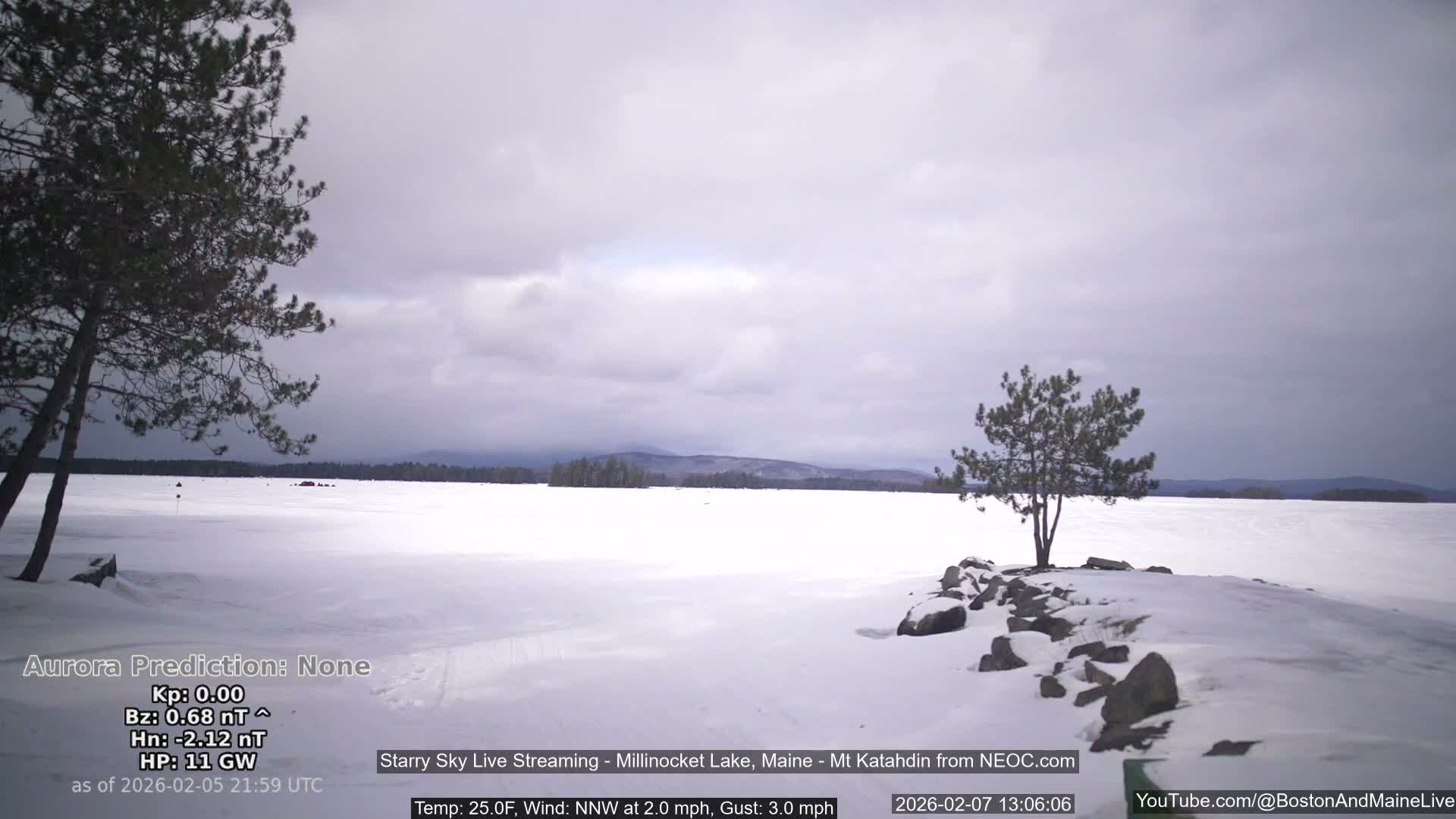 Millinocket Lake, Stars, Aurora, Meteors Live Cam  from Mt Katahdin -  Maine  USA