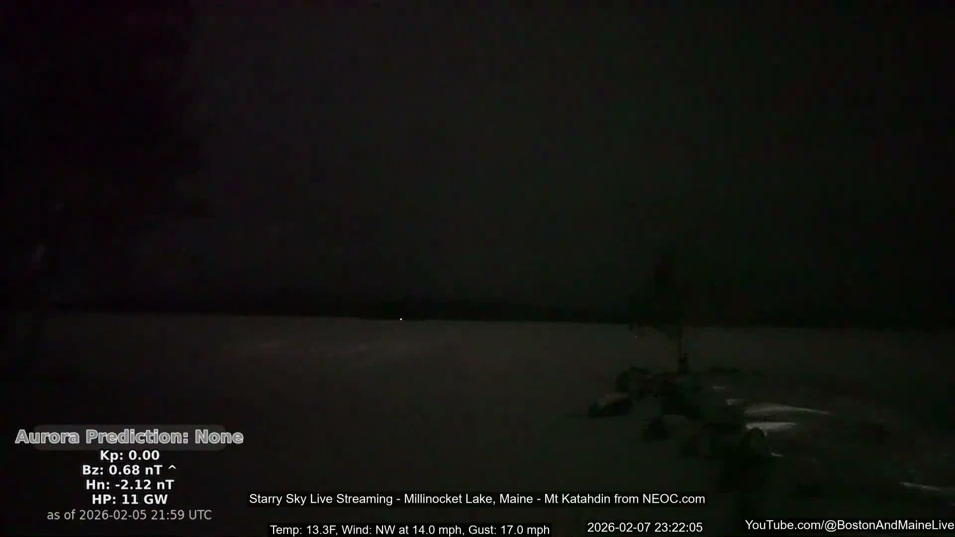 Millinocket Lake, Stars, Aurora, Meteors Live Cam  from Mt Katahdin -  Maine  USA