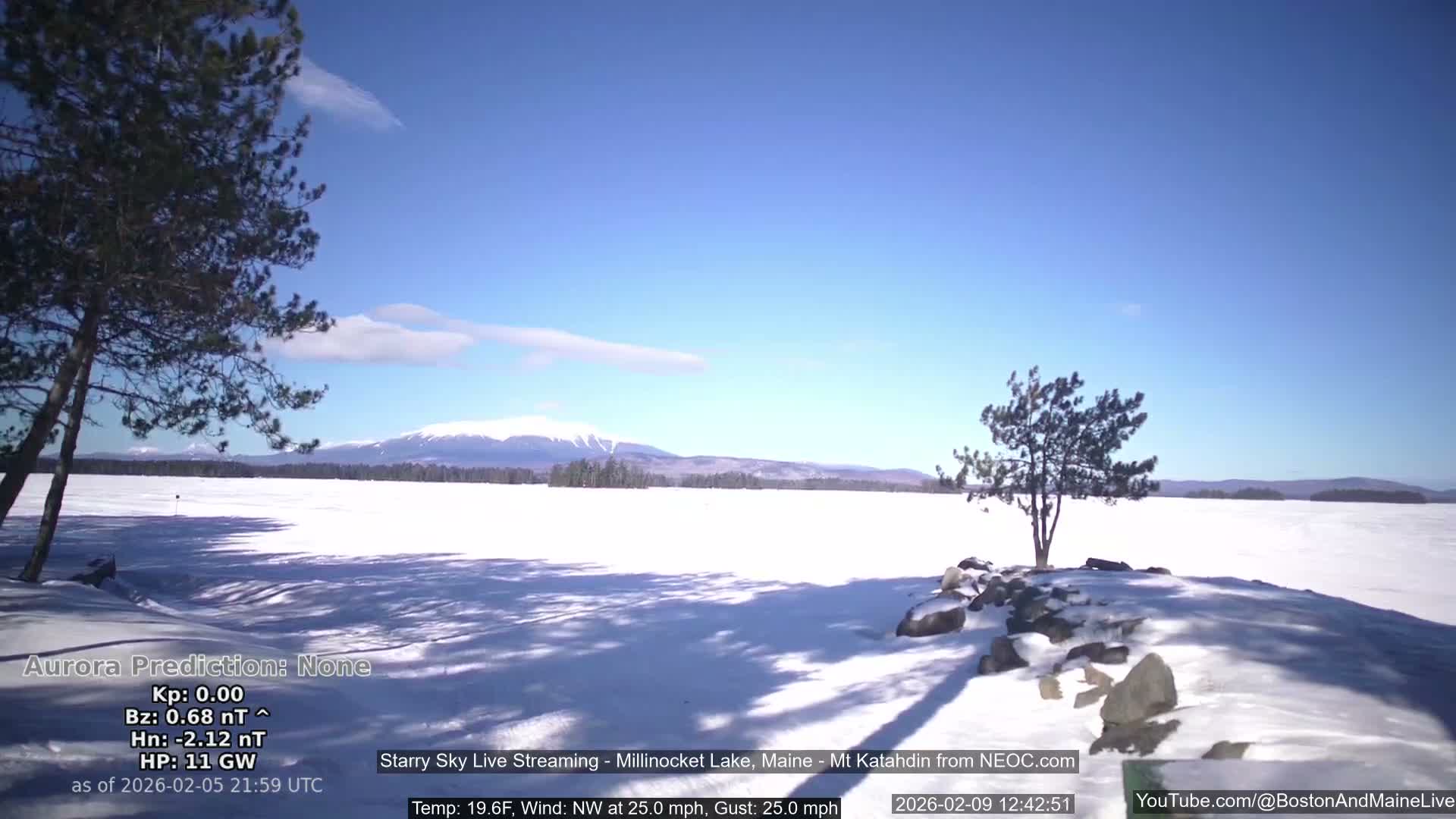 Millinocket Lake, Stars, Aurora, Meteors Live Cam  from Mt Katahdin -  Maine  USA