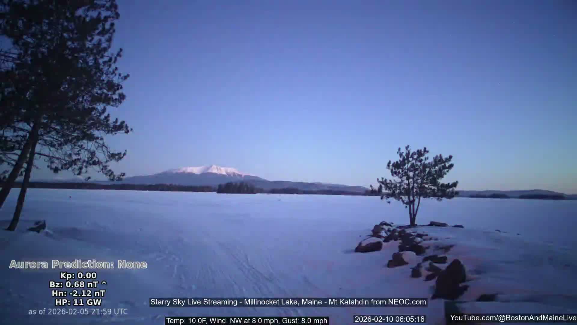 Millinocket Lake, Stars, Aurora, Meteors Live Cam  from Mt Katahdin -  Maine  USA
