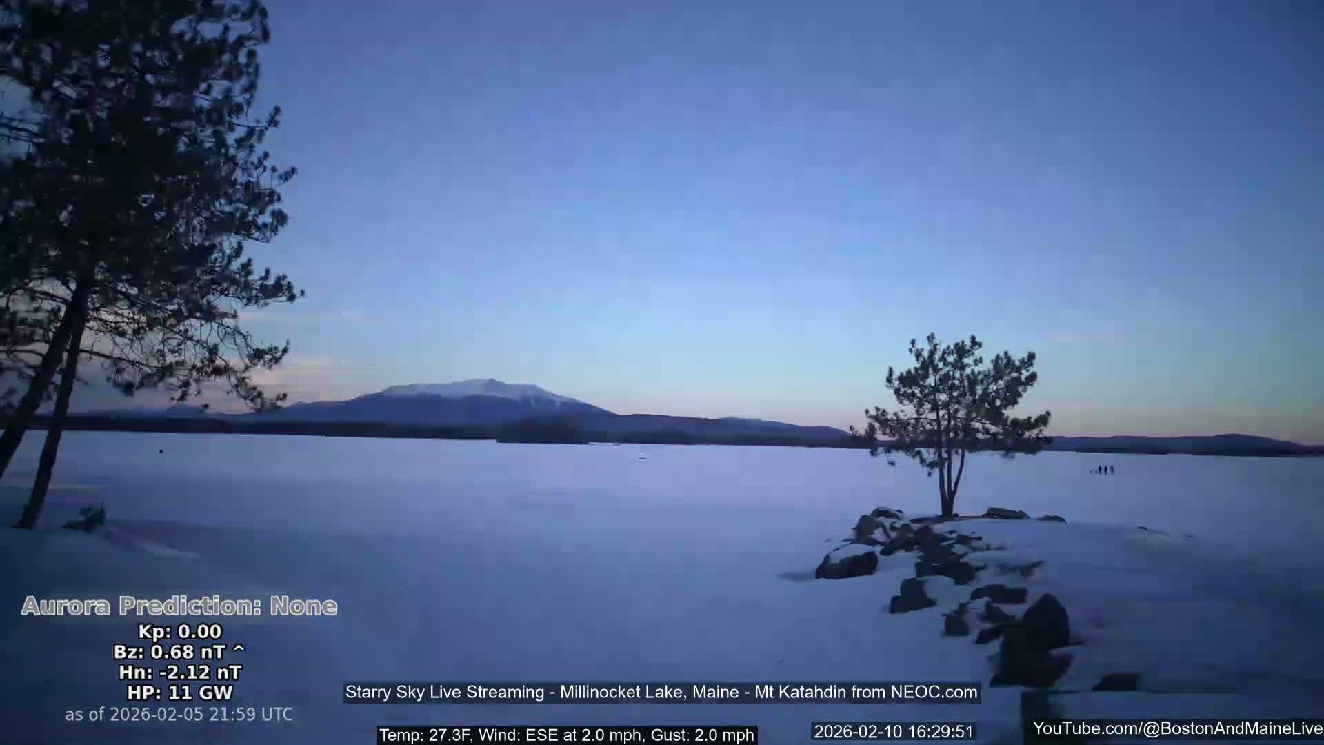 Millinocket Lake, Stars, Aurora, Meteors Live Cam  from Mt Katahdin -  Maine  USA