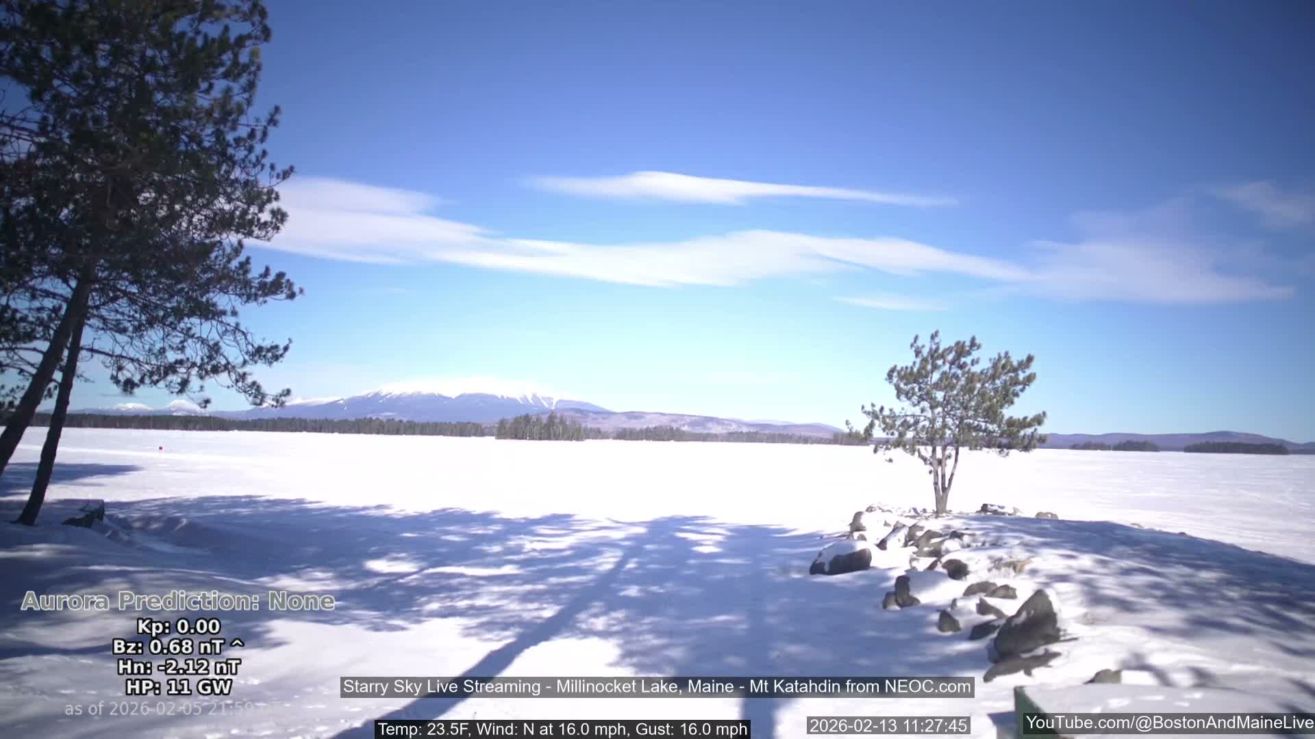 Millinocket Lake, Stars, Aurora, Meteors Live Cam  from Mt Katahdin -  Maine  USA