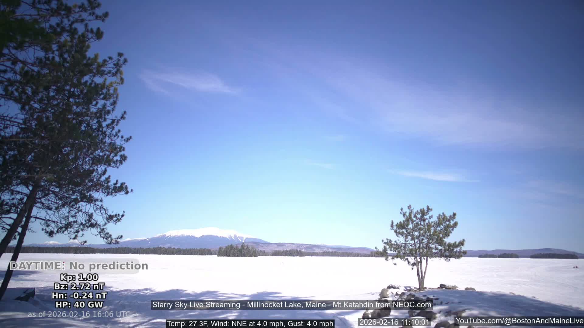 Millinocket Lake, Stars, Aurora, Meteors Live Cam  from Mt Katahdin -  Maine  USA