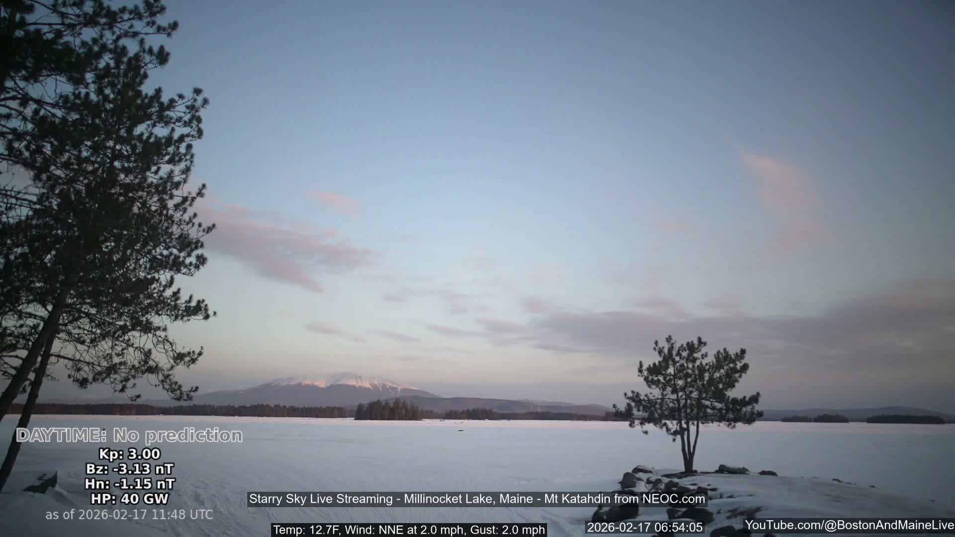 Millinocket Lake, Stars, Aurora, Meteors Live Cam  from Mt Katahdin -  Maine  USA