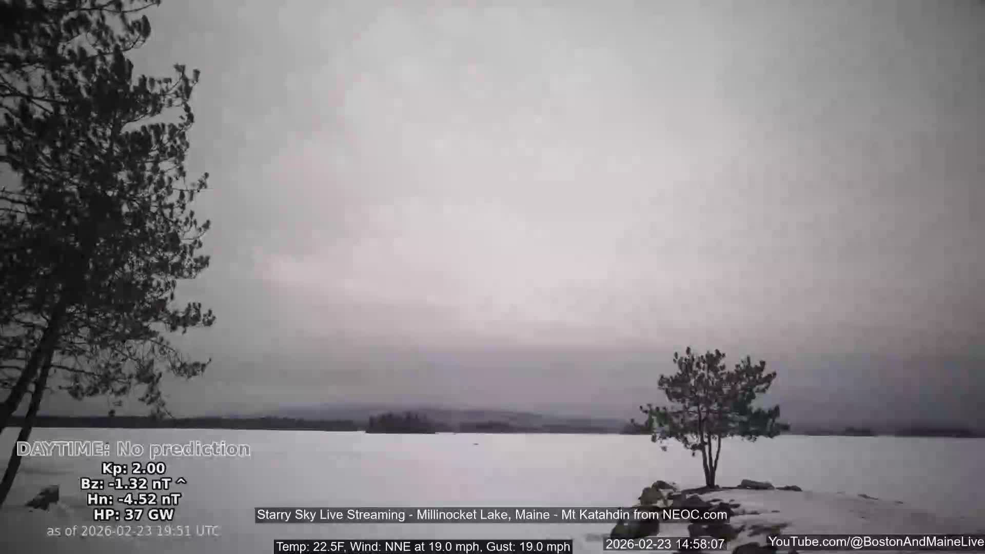 Millinocket Lake, Stars, Aurora, Meteors Live Cam  from Mt Katahdin -  Maine  USA