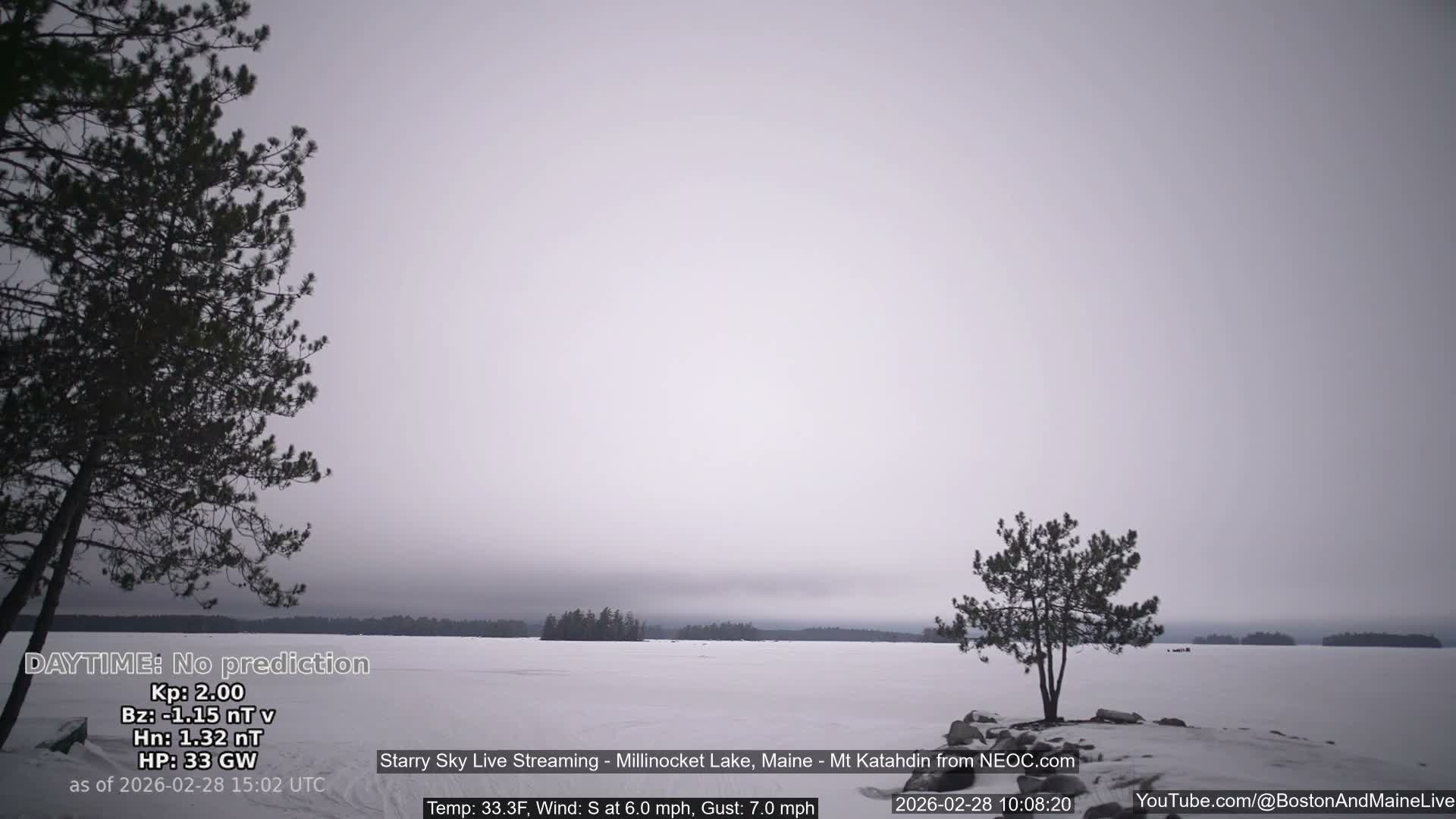 Millinocket Lake, Stars, Aurora, Meteors Live Cam  from Mt Katahdin -  Maine  USA