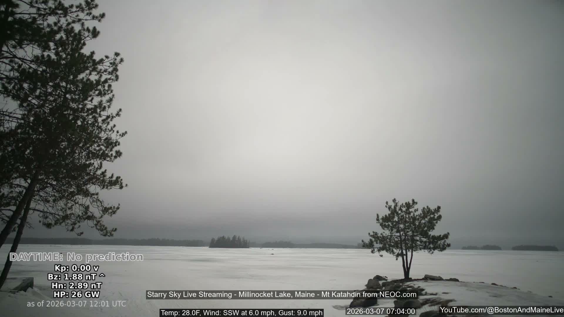 Millinocket Lake, Stars, Aurora, Meteors Live Cam  from Mt Katahdin -  Maine  USA