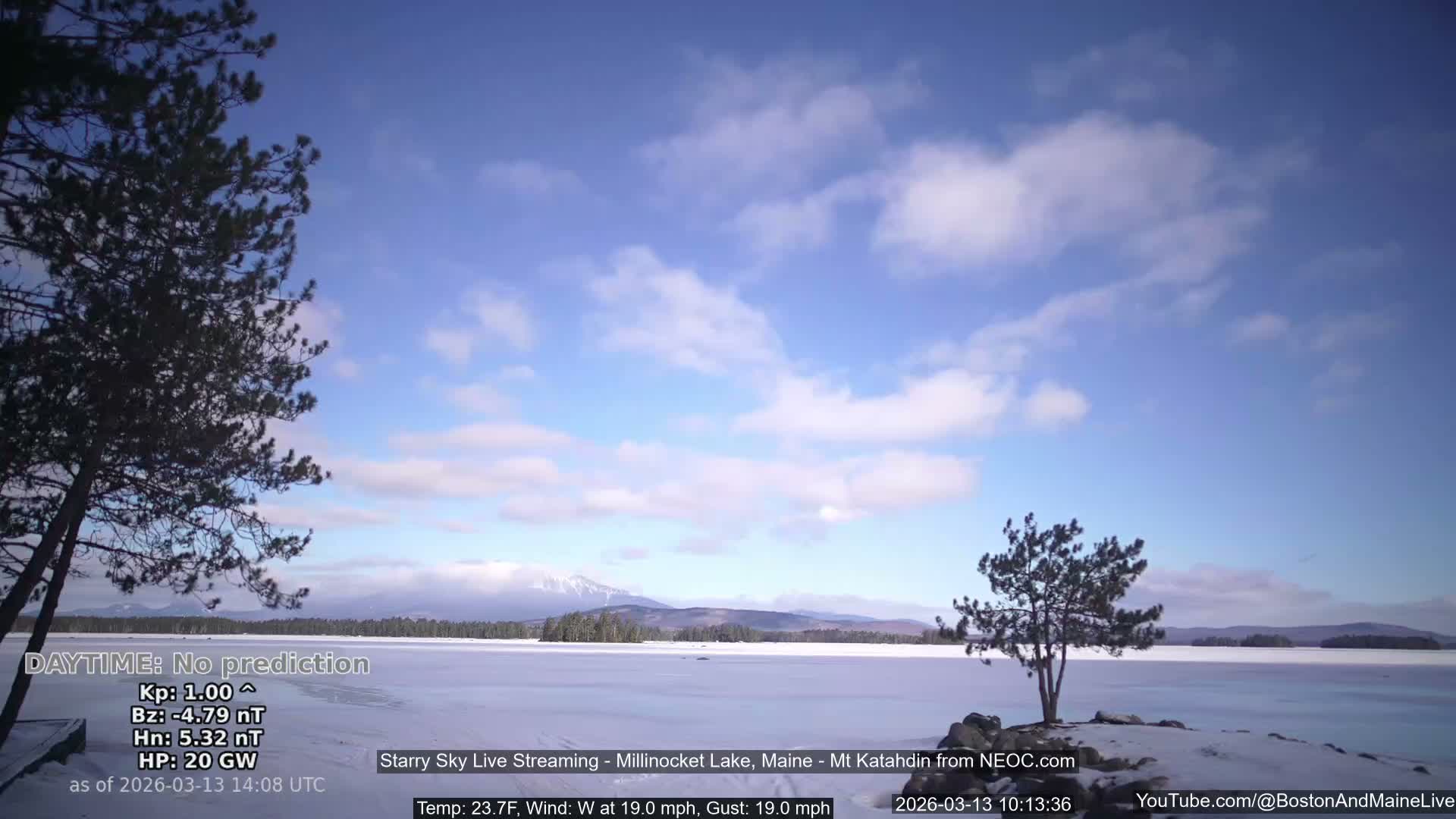 Millinocket Lake, Stars, Aurora, Meteors Live Cam  from Mt Katahdin -  Maine  USA