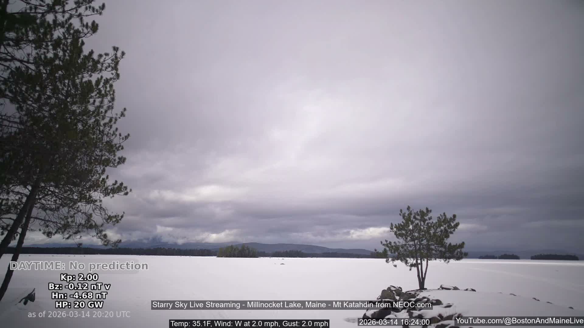Millinocket Lake, Stars, Aurora, Meteors Live Cam  from Mt Katahdin -  Maine  USA
