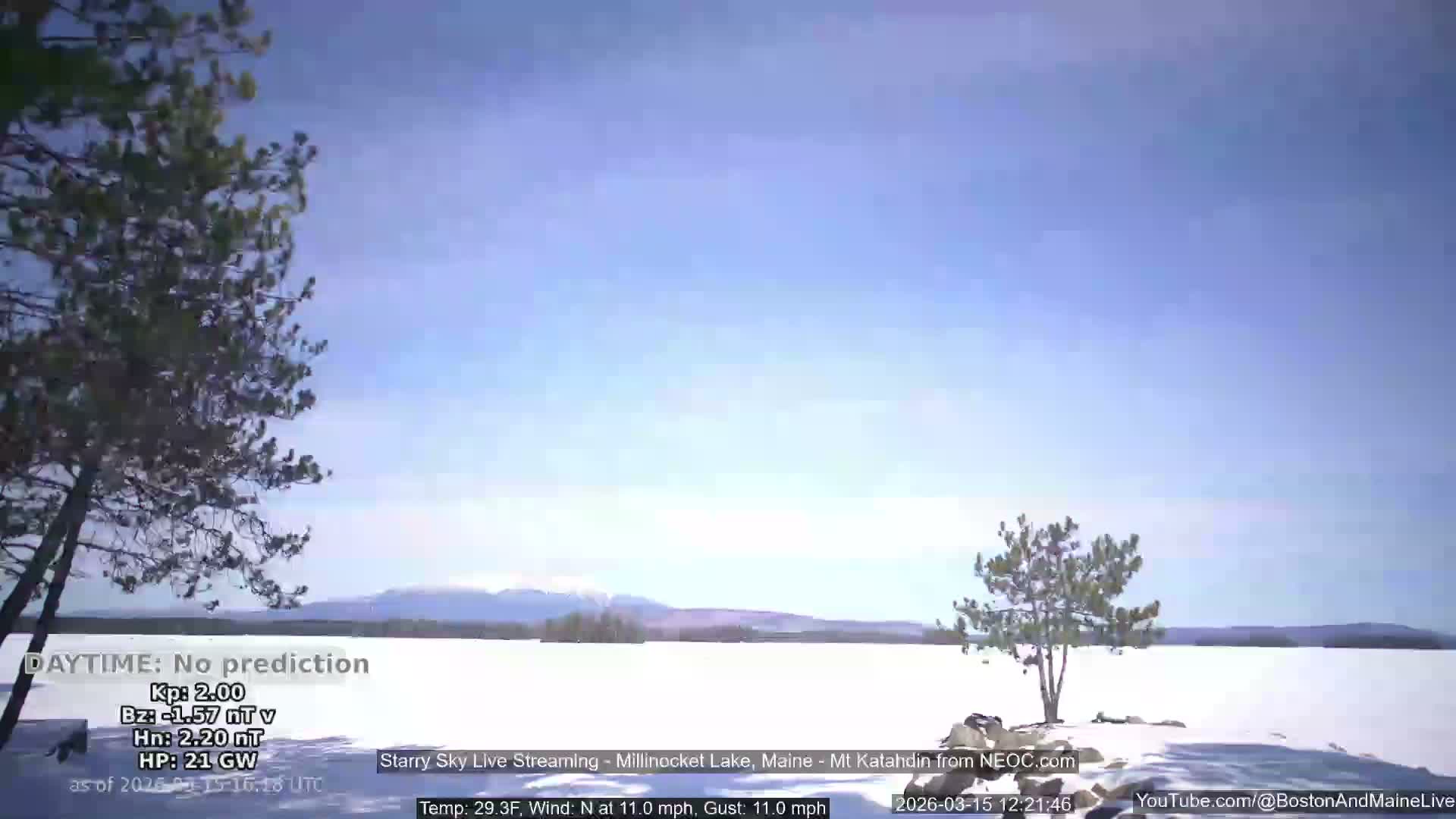 Millinocket Lake, Stars, Aurora, Meteors Live Cam  from Mt Katahdin -  Maine  USA