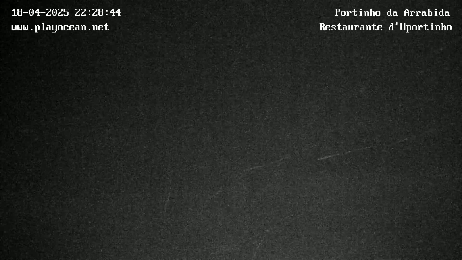A dark, grainy image shows a night scene.