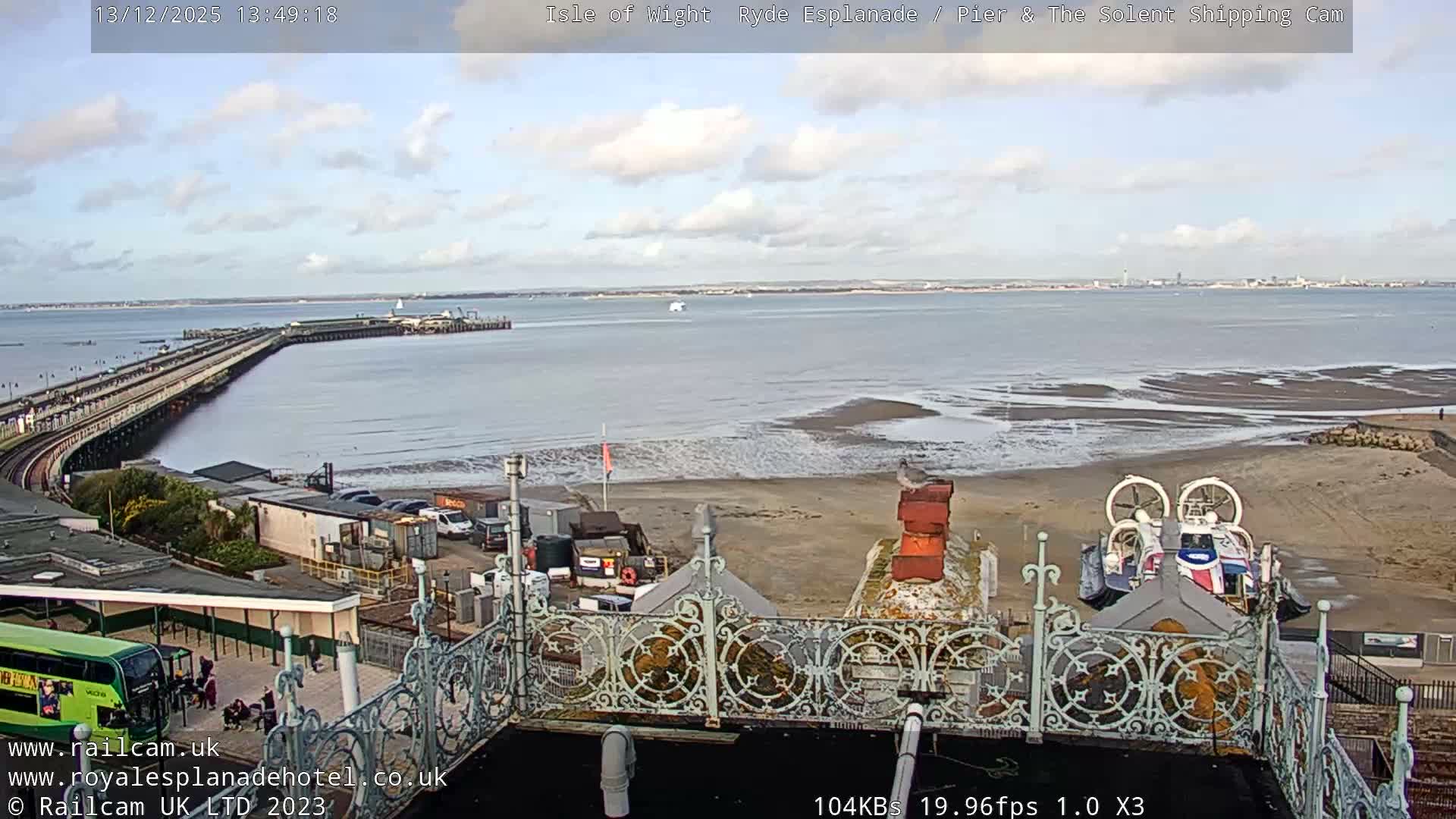 Ryde Pier & Beach Live Cam -Isle Of Wight, South East, England, United Kingdom