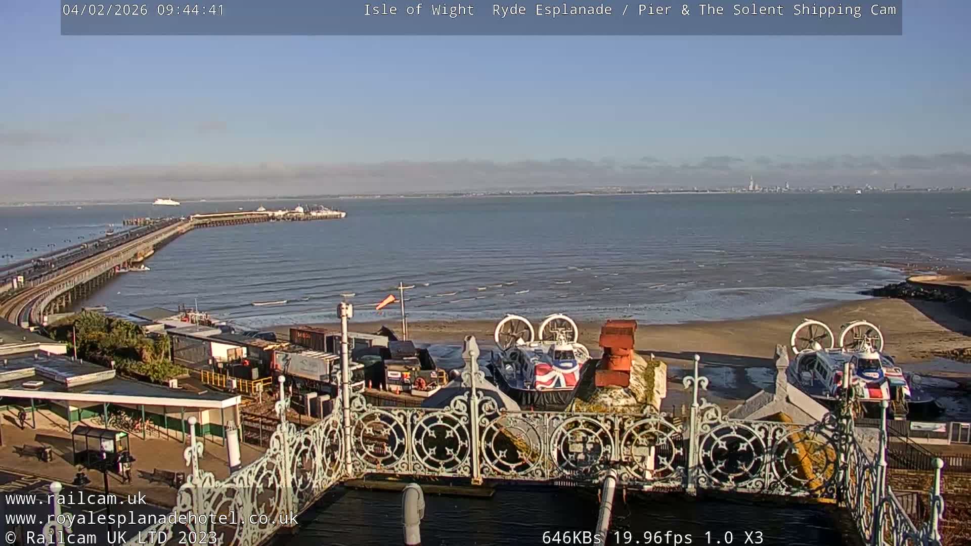 Ryde Pier & Beach Live Cam -Isle Of Wight, South East, England, United Kingdom
