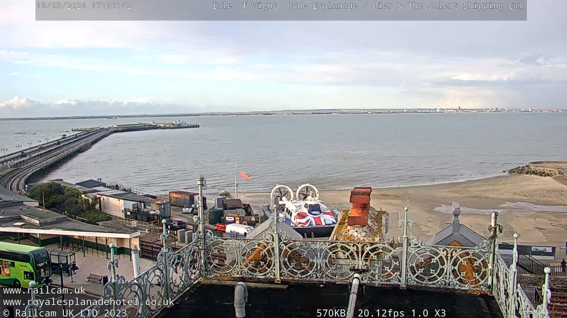 Ryde Pier & Beach Live Cam -Isle Of Wight, South East, England, United Kingdom