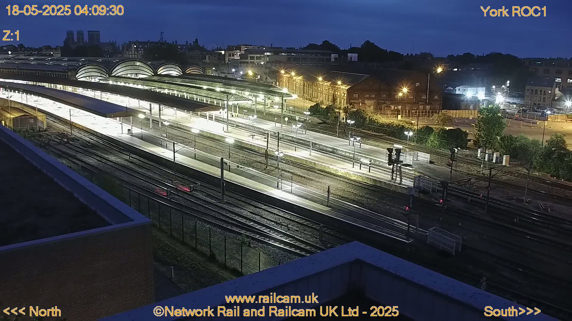 Yorkshire, York Railway Station & York City Live Cam   - York, North Yorkshire, Yorkshire and the Humber, England, United Kingdom
