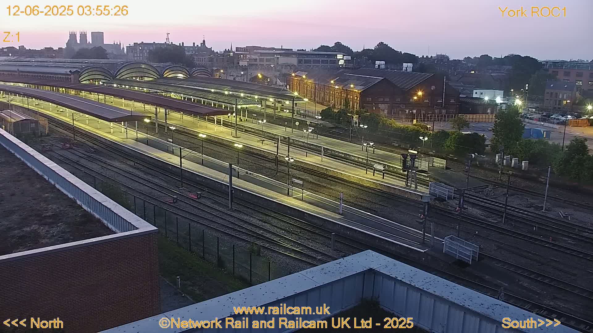 Yorkshire, York Railway Station & York City Live Cam   - York, North Yorkshire, Yorkshire and the Humber, England, United Kingdom