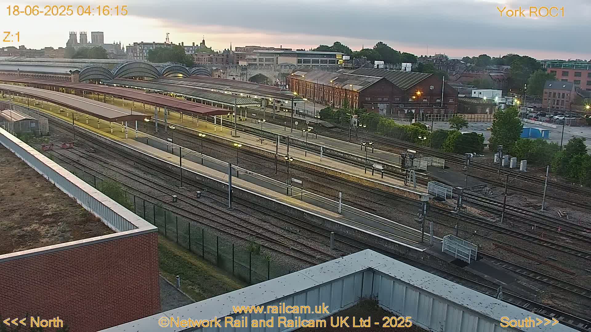 Yorkshire, York Railway Station & York City Live Cam   - York, North Yorkshire, Yorkshire and the Humber, England, United Kingdom