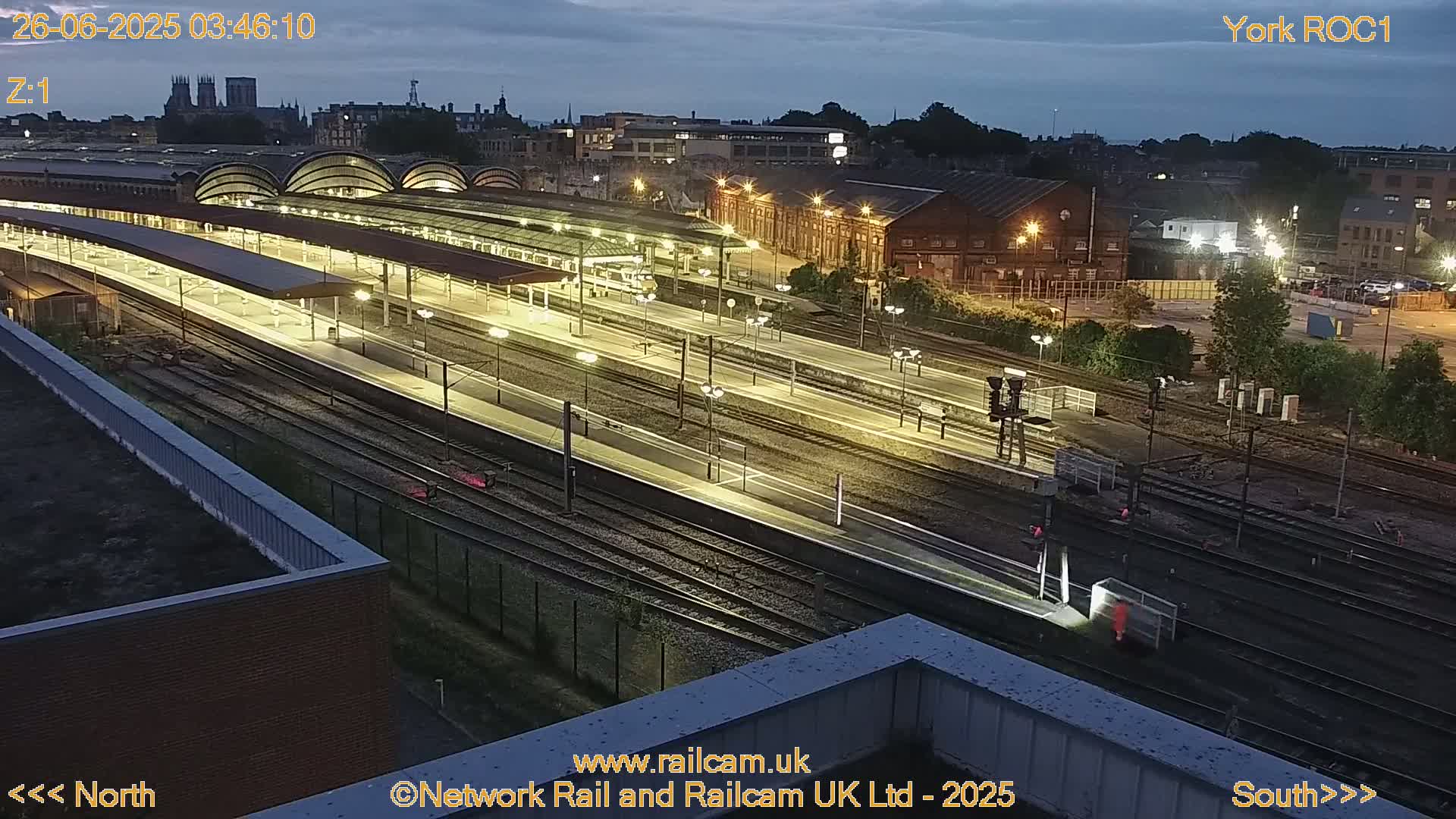Yorkshire, York Railway Station & York City Live Cam   - York, North Yorkshire, Yorkshire and the Humber, England, United Kingdom