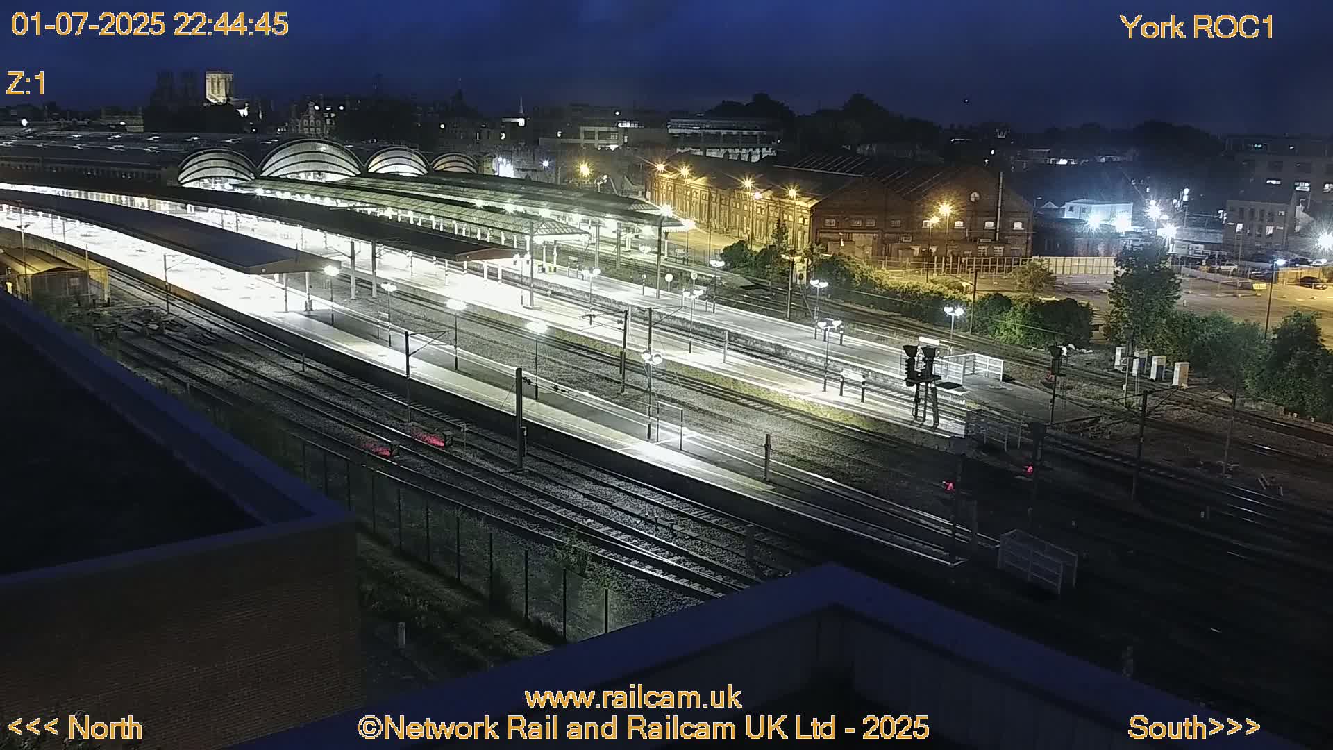 Yorkshire, York Railway Station & York City Live Cam   - York, North Yorkshire, Yorkshire and the Humber, England, United Kingdom