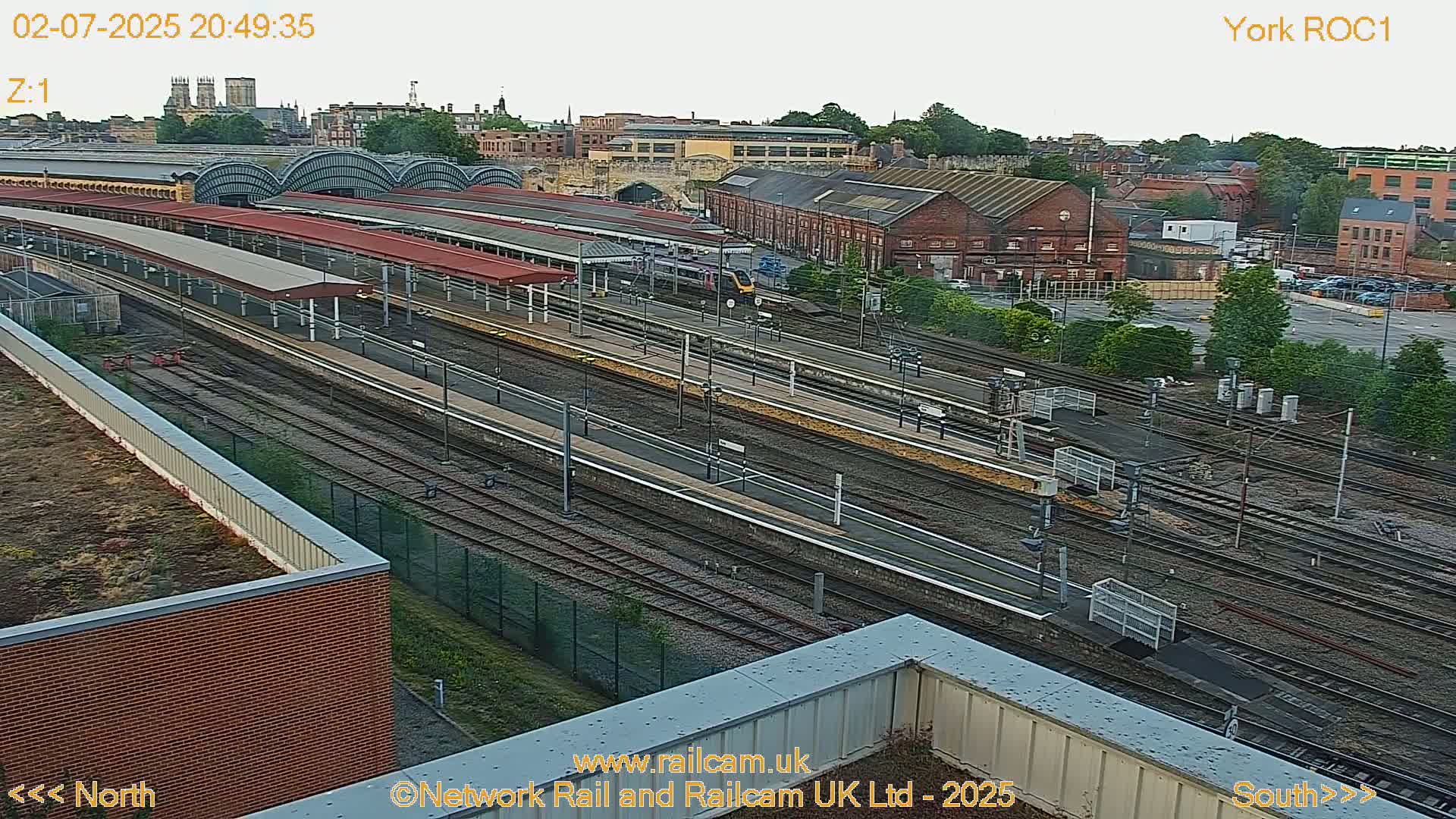 Yorkshire, York Railway Station & York City Live Cam   - York, North Yorkshire, Yorkshire and the Humber, England, United Kingdom