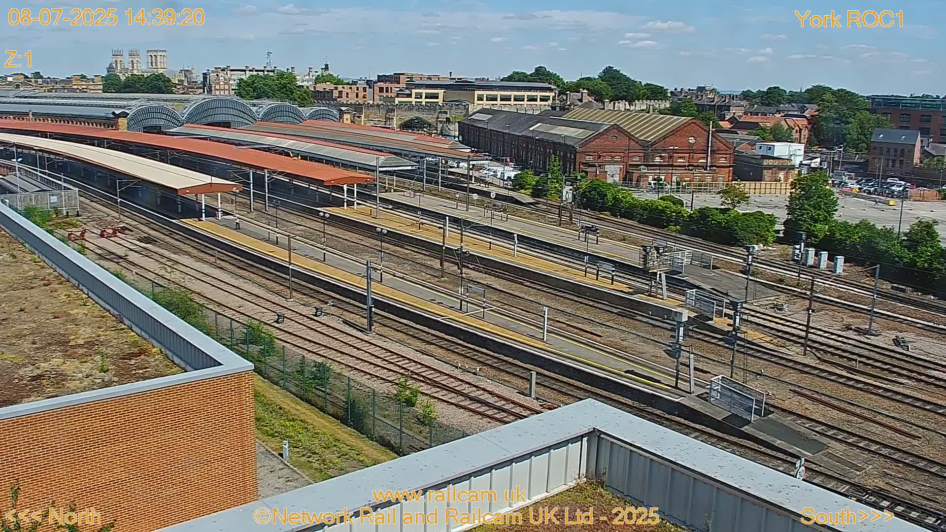 Yorkshire, York Railway Station & York City Live Cam   - York, North Yorkshire, Yorkshire and the Humber, England, United Kingdom
