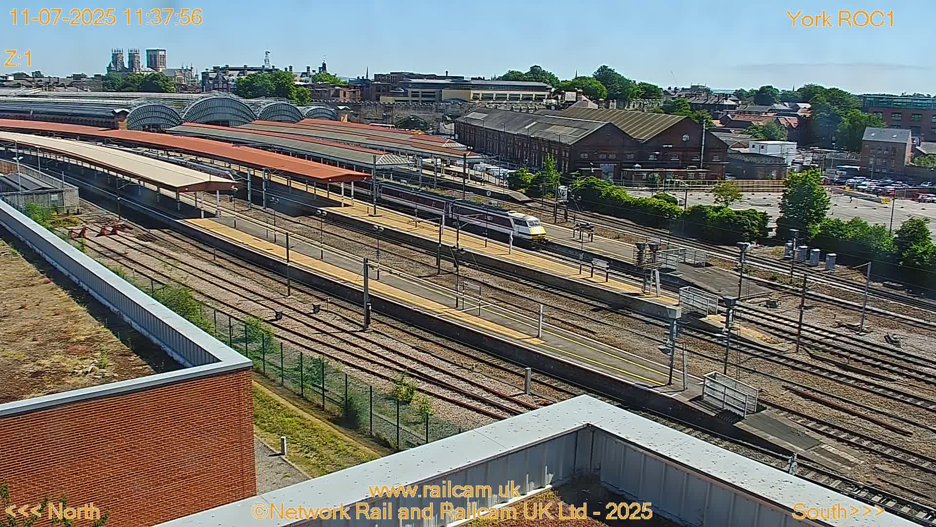 Yorkshire, York Railway Station & York City Live Cam   - York, North Yorkshire, Yorkshire and the Humber, England, United Kingdom