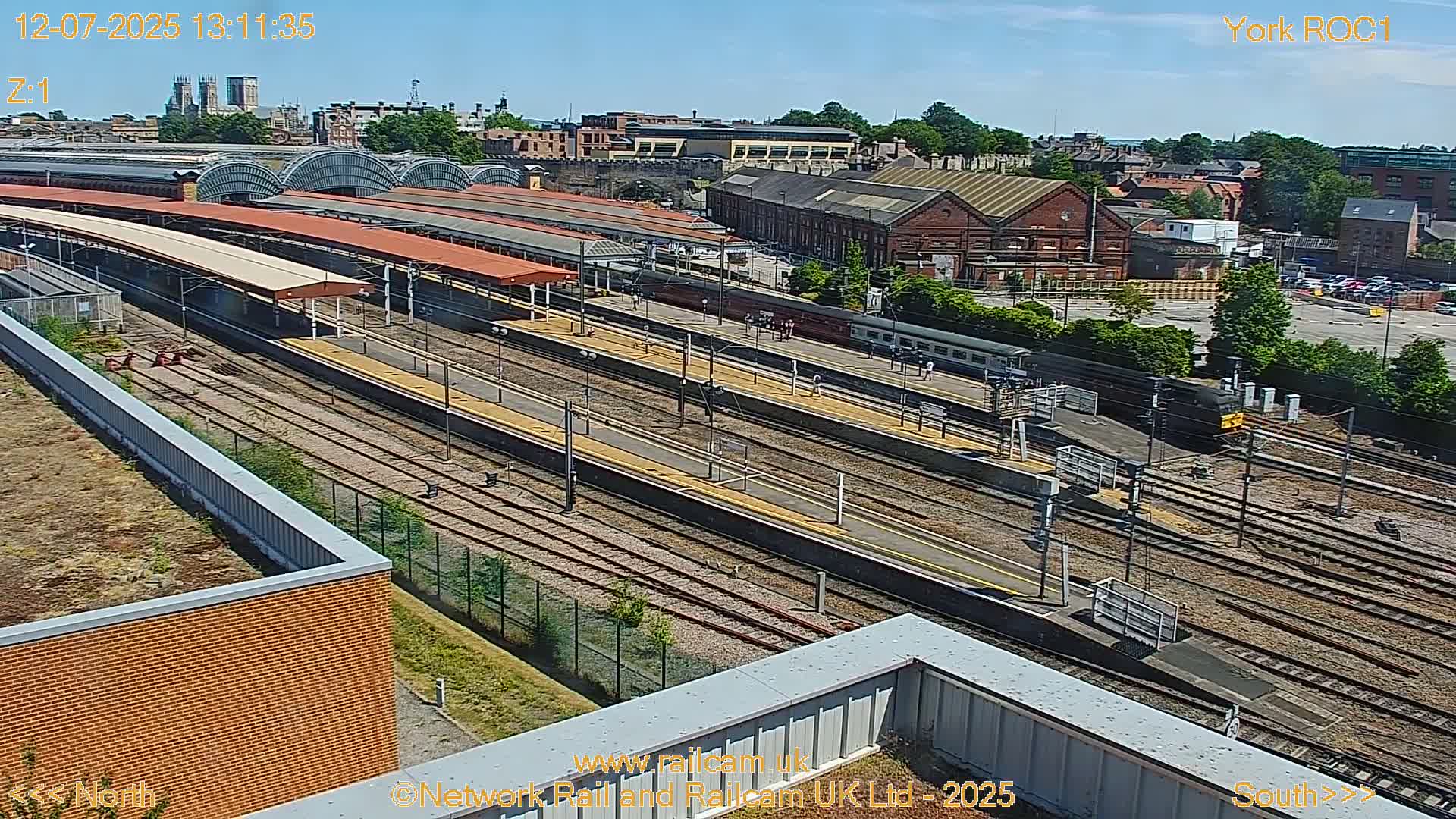 Yorkshire, York Railway Station & York City Live Cam   - York, North Yorkshire, Yorkshire and the Humber, England, United Kingdom